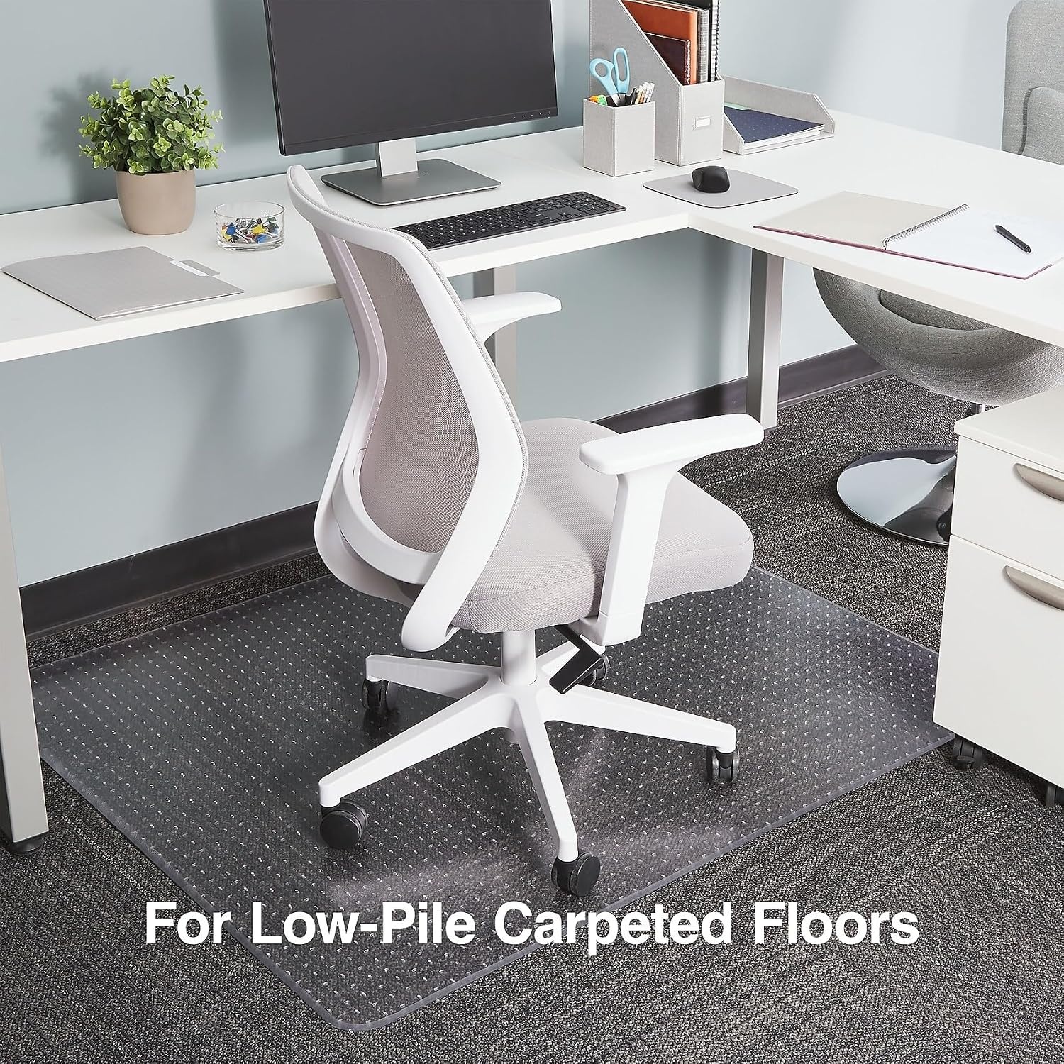 image:imageStaples Carpet Chair Mat 46 x 60 HighPile Clear 20361CC45 x 53
