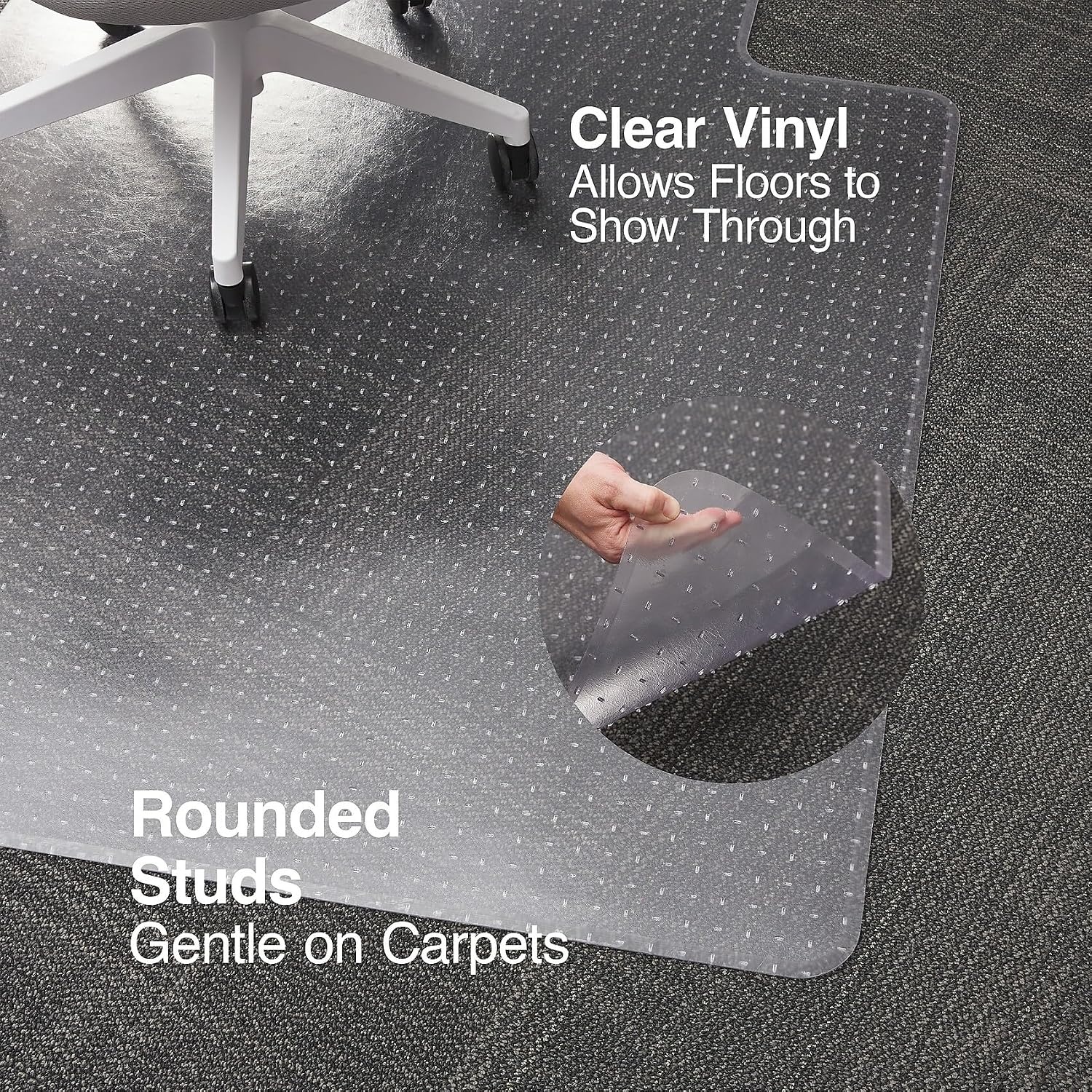 image:imageStaples Carpet Chair Mat 46 x 60 HighPile Clear 20361CC45 x 53
