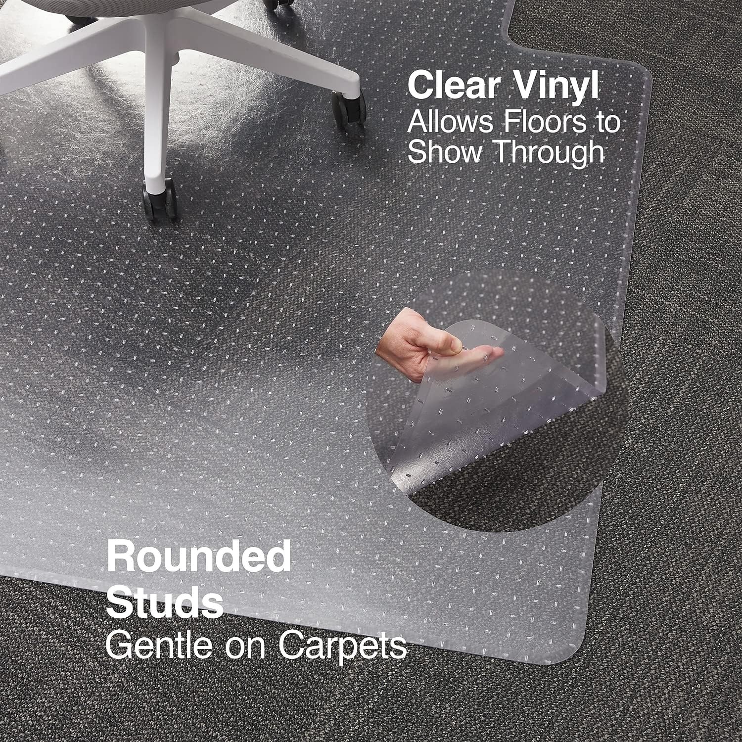 image:imageStaples Carpet Chair Mat 46 x 60 HighPile Clear 20361CC45 x 53