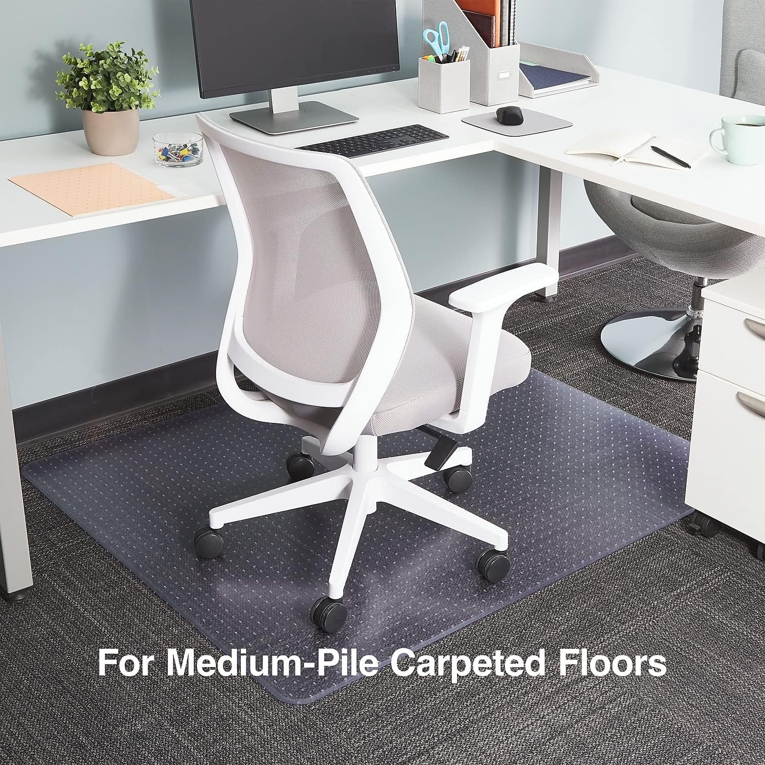 image:imageStaples Carpet Chair Mat 46 x 60 HighPile Clear 20361CC45 x 53