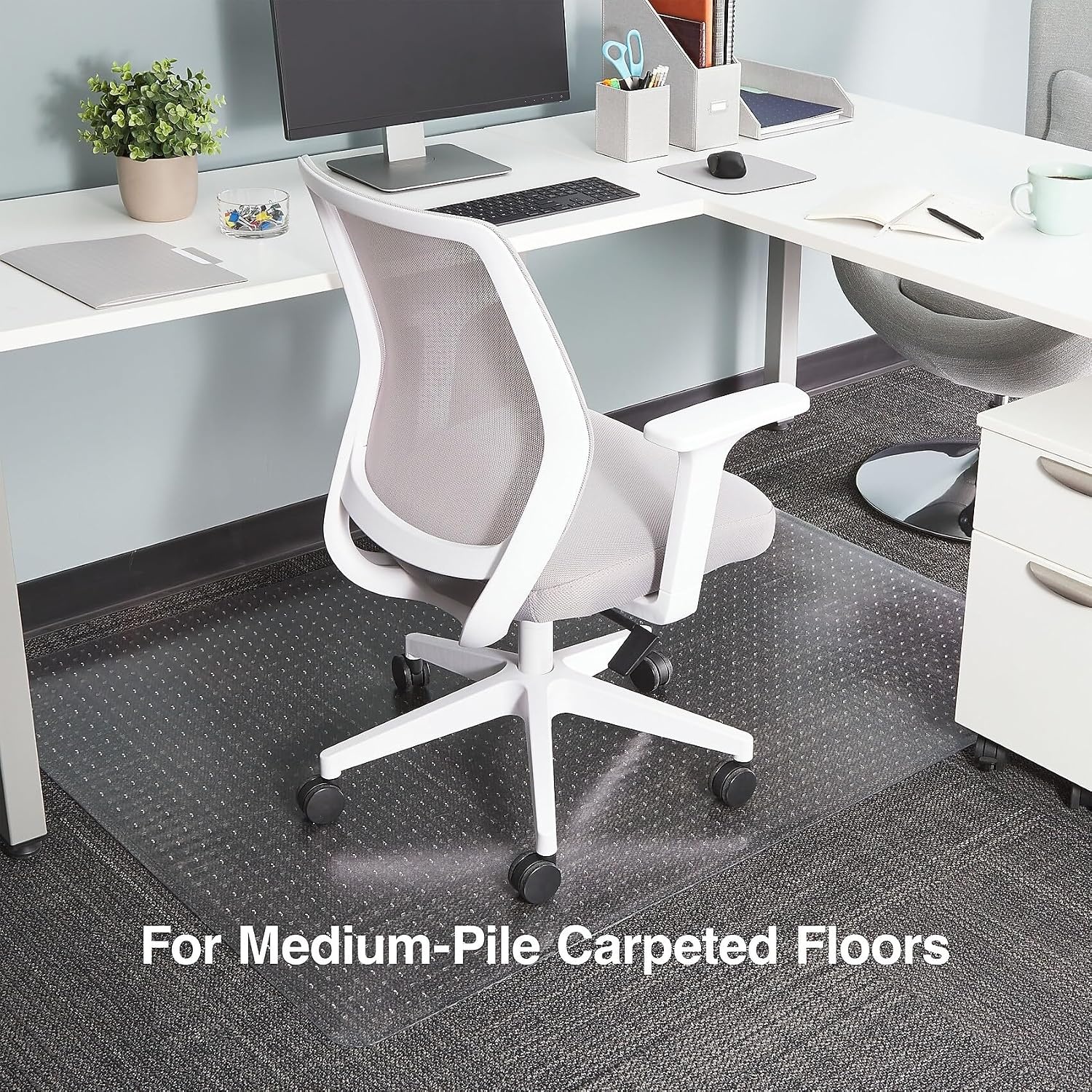 image:imageStaples Carpet Chair Mat 46 x 60 HighPile Clear 20361CC46 x 60
