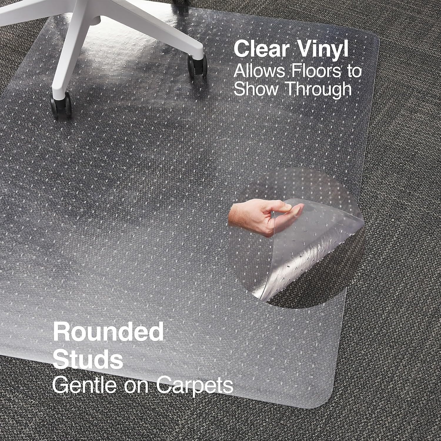 image:imageStaples Carpet Chair Mat 46 x 60 HighPile Clear 20361CC46 x 60