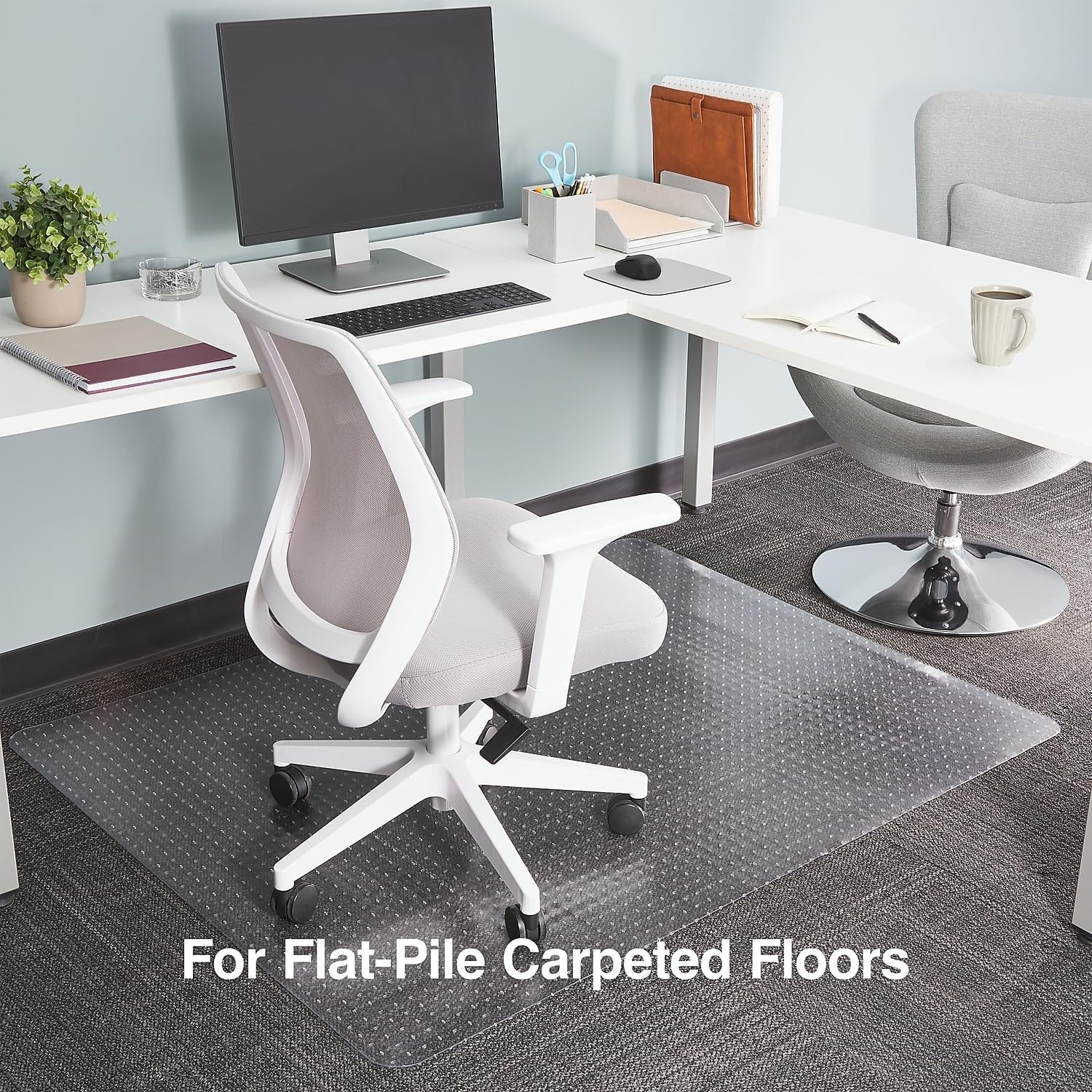 image:imageStaples Carpet Chair Mat 46 x 60 HighPile Clear 20361CC46 x 60