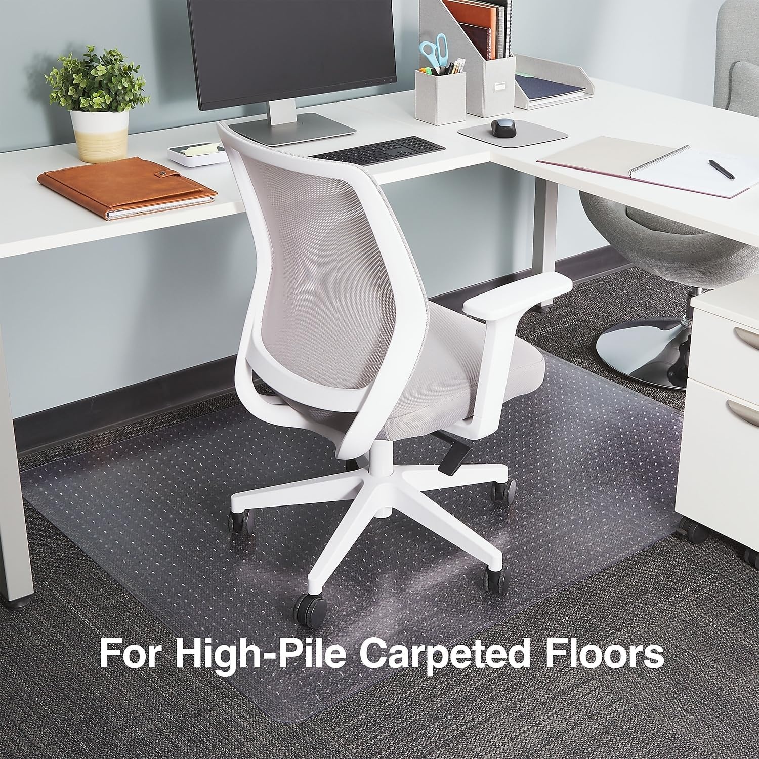 image:imageStaples Carpet Chair Mat 46 x 60 HighPile Clear 20361CC46 x 60