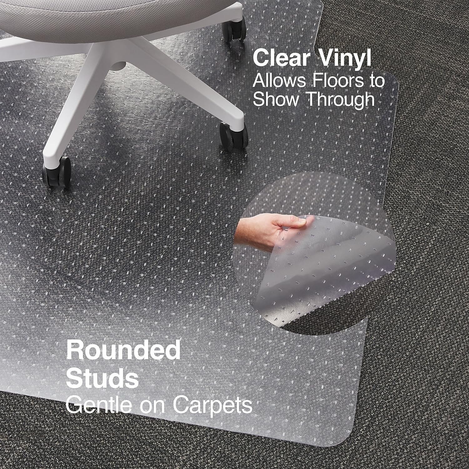 image:imageStaples Carpet Chair Mat 46 x 60 HighPile Clear 20361CC46 x 60