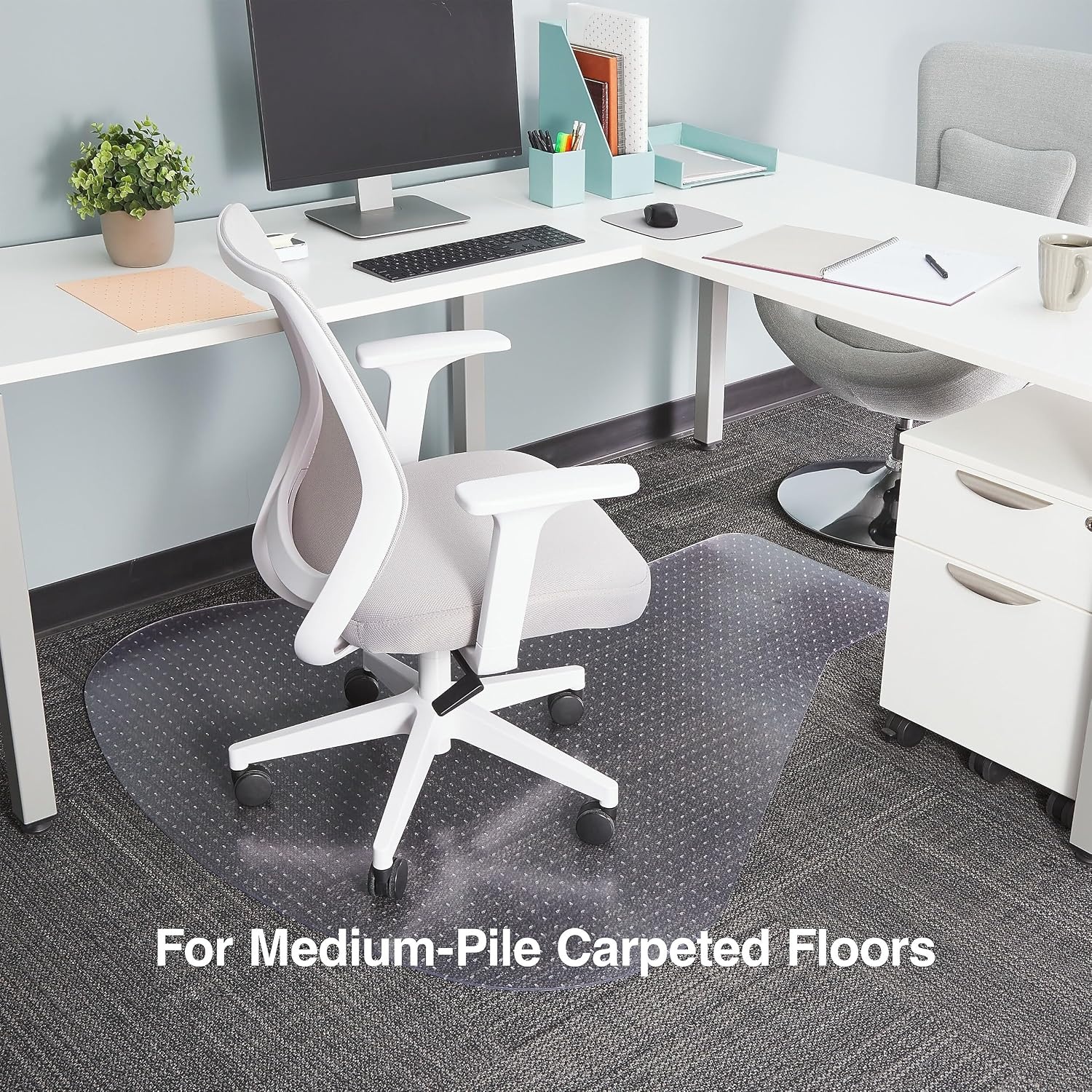 image:imageStaples Carpet Chair Mat MediumPile Clear 20237CC54 x 60