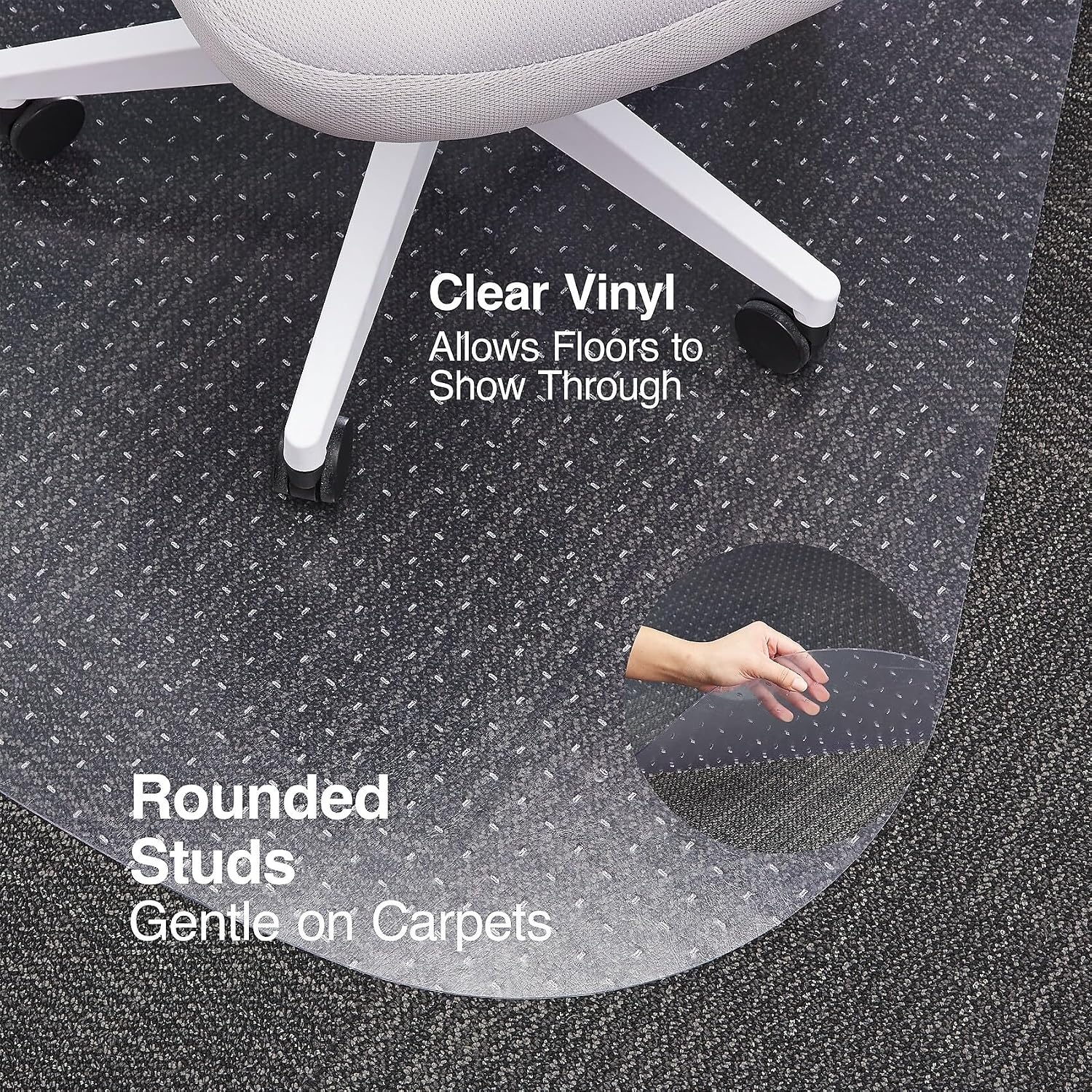 image:imageStaples Carpet Chair Mat MediumPile Clear 20237CC66 x 60