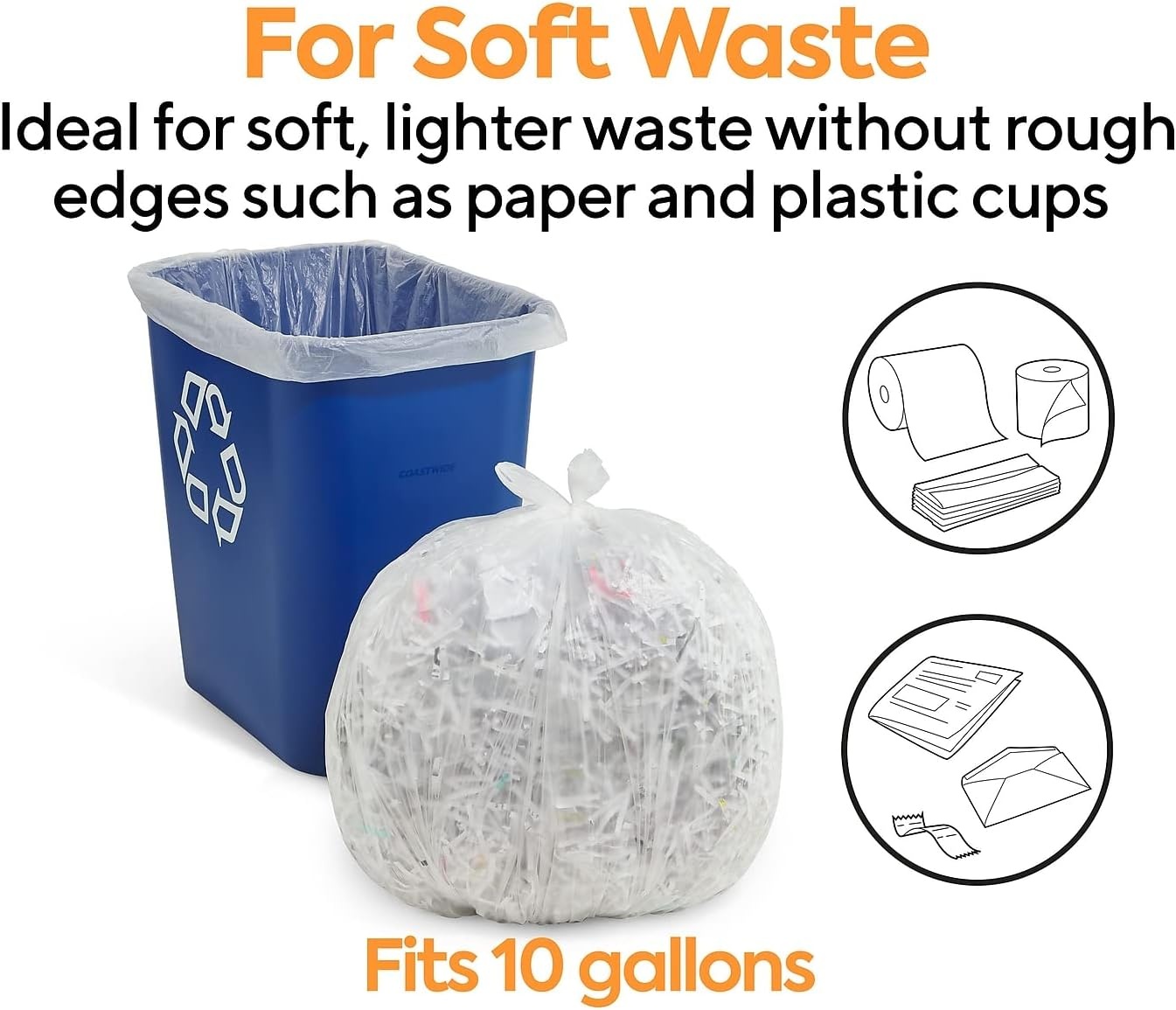 image:imageStaples Coastwide Professional 10 Gallon Trash Bag 24 x 24 High Density 6 mic Natural 1000 BagsBox