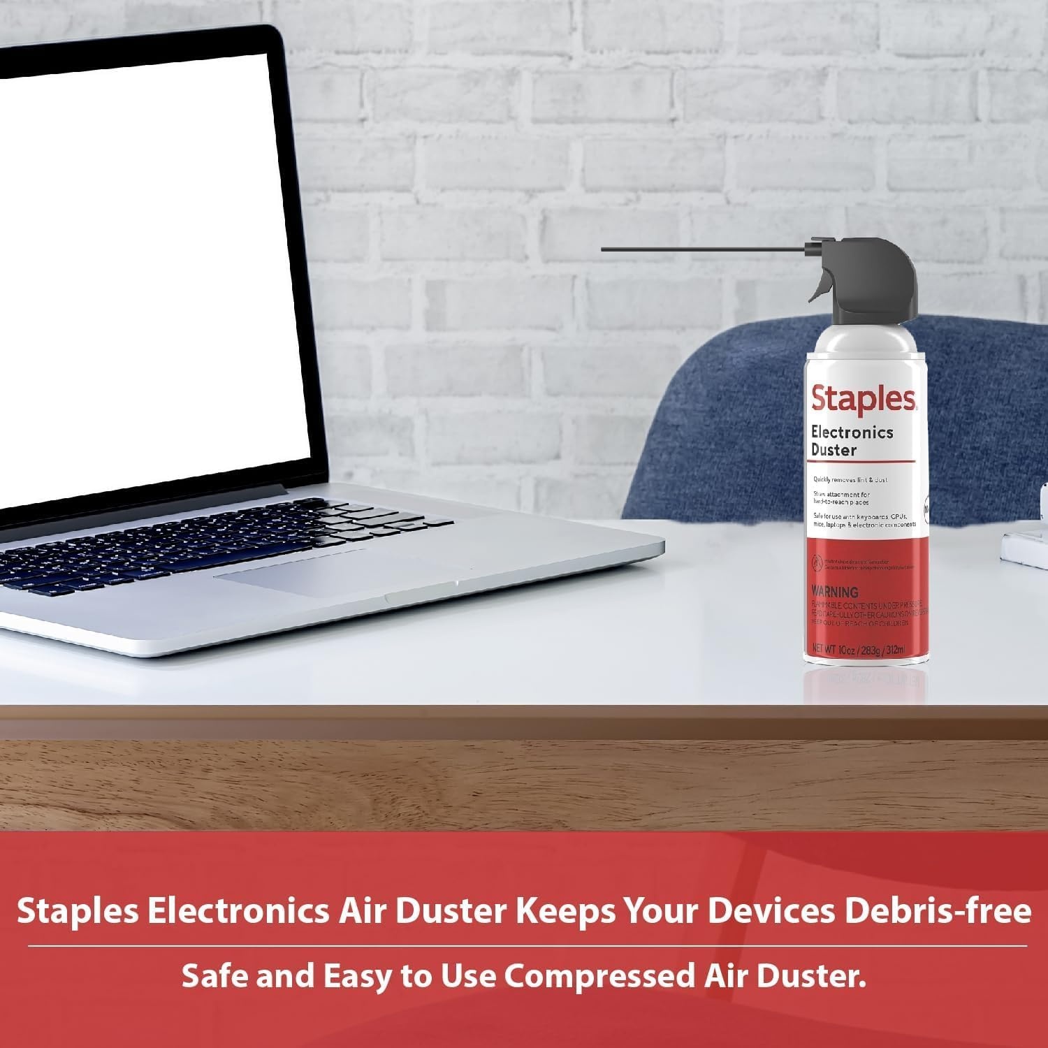 image:imageStaples Compressed Air Duster 10 oz Can for Electronics Keyboards amp Office Devices2