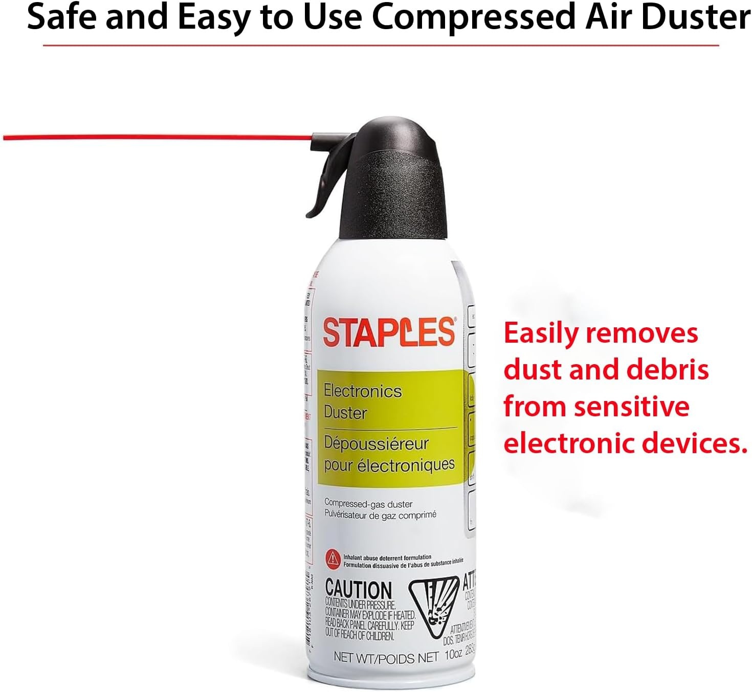 image:imageStaples Compressed Air Duster 10 oz Can for Electronics Keyboards amp Office Devices6