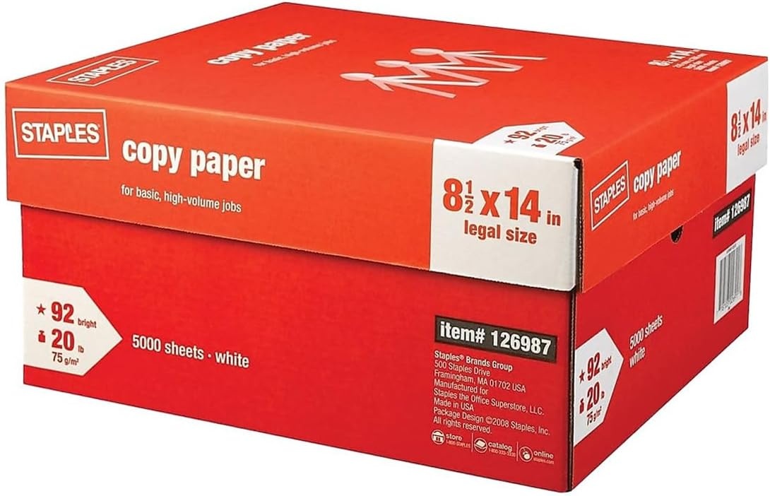 image:imageStaples Copy Paper 11 x 17 92 Brightness 20 lbs Ledger Size Paper For Office School amp Home10 Reams 5 000 Sheets