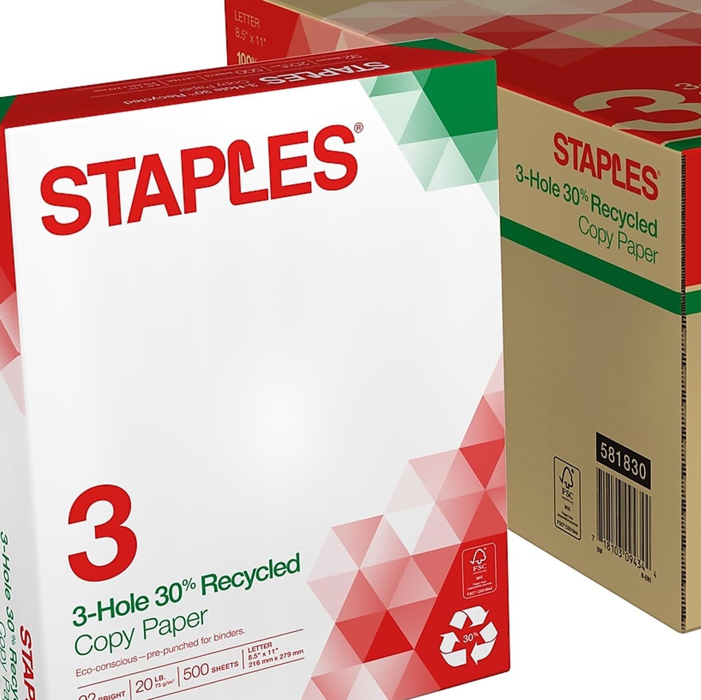 image:imageStaples Copy Paper 8 12 x 11 3 Hole Punched Case For Office School amp Home5 000 Sheets
