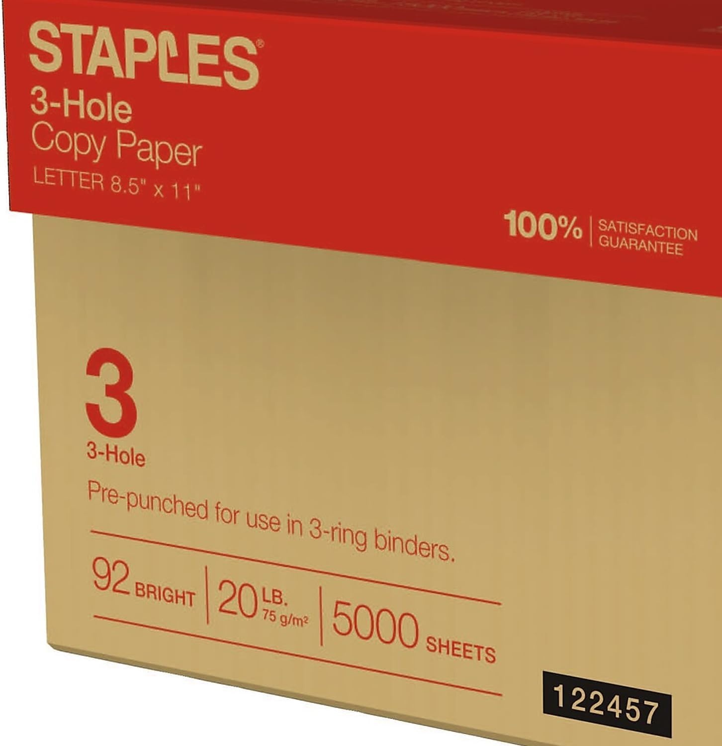 image:imageStaples Copy Paper 8 12 x 11 3 Hole Punched Case For Office School amp Home5 000 Sheets