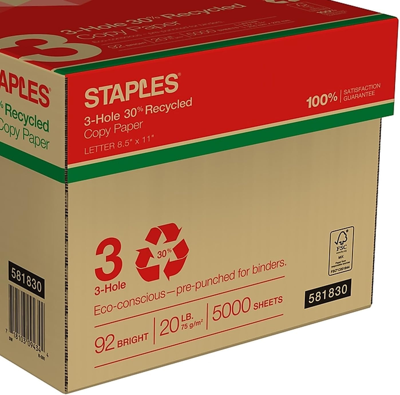 image:imageStaples Copy Paper 8 12 x 11 3 Hole Punched Case For Office School amp Home5 000 Sheets