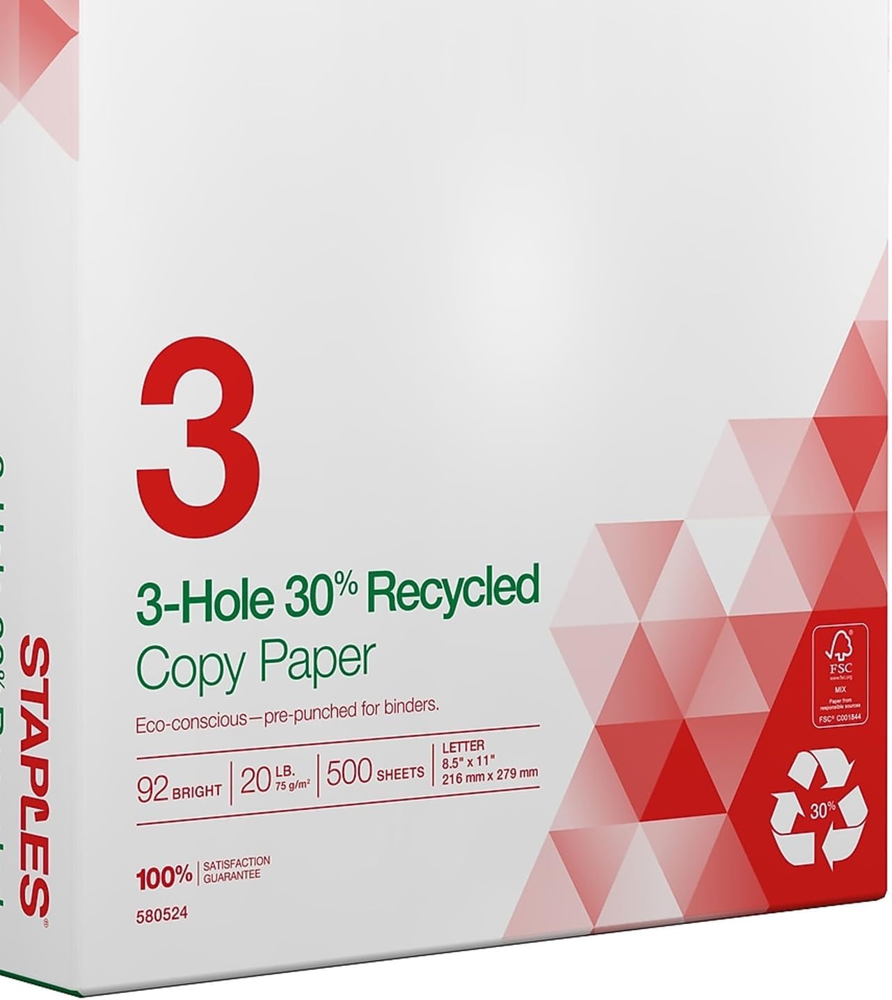 image:imageStaples Copy Paper 8 12 x 11 3 Hole Punched Case For Office School amp Home500 Sheets