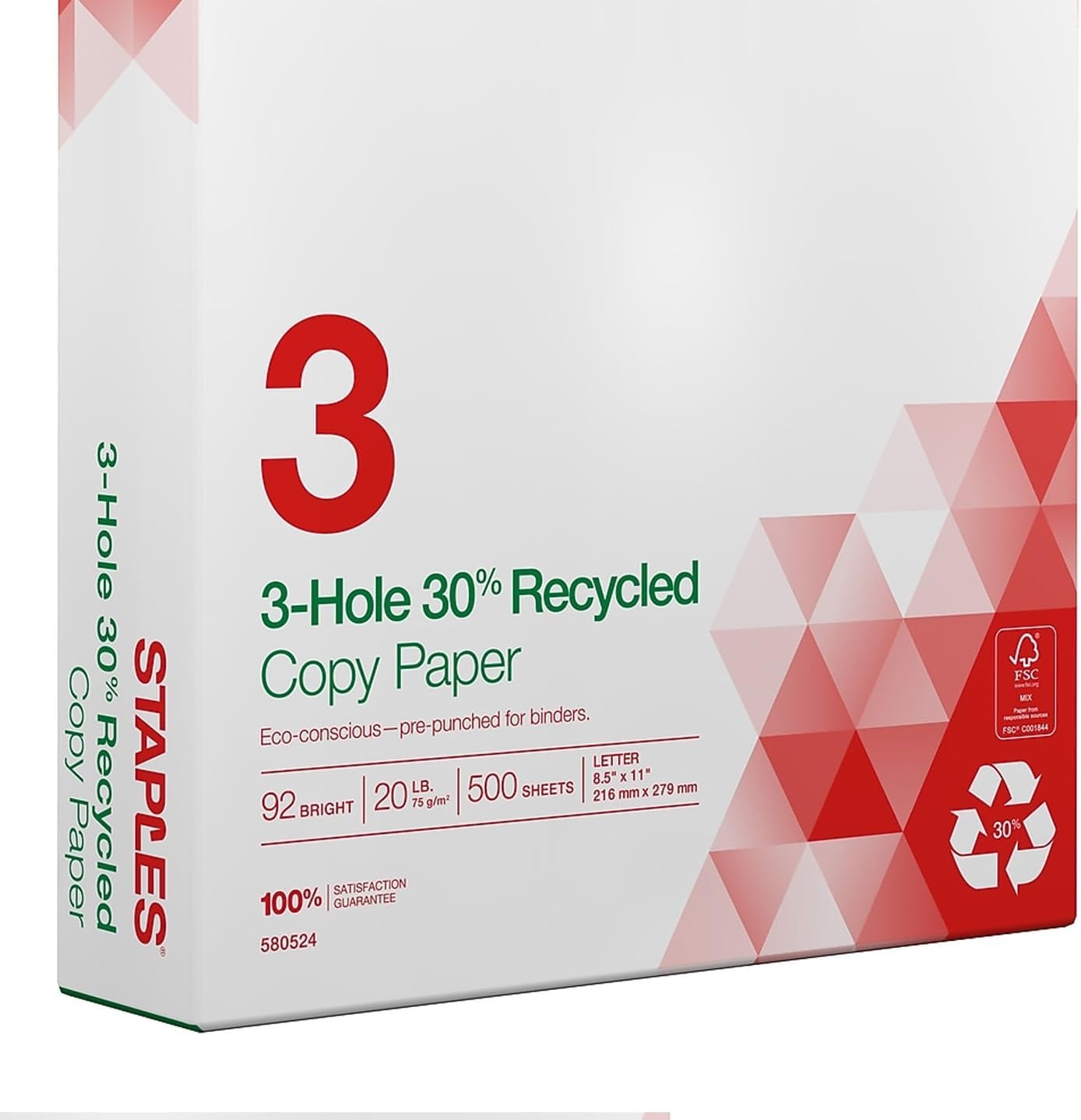 image:imageStaples Copy Paper 8 12 x 11 3 Hole Punched Case For Office School amp Home500 Sheets