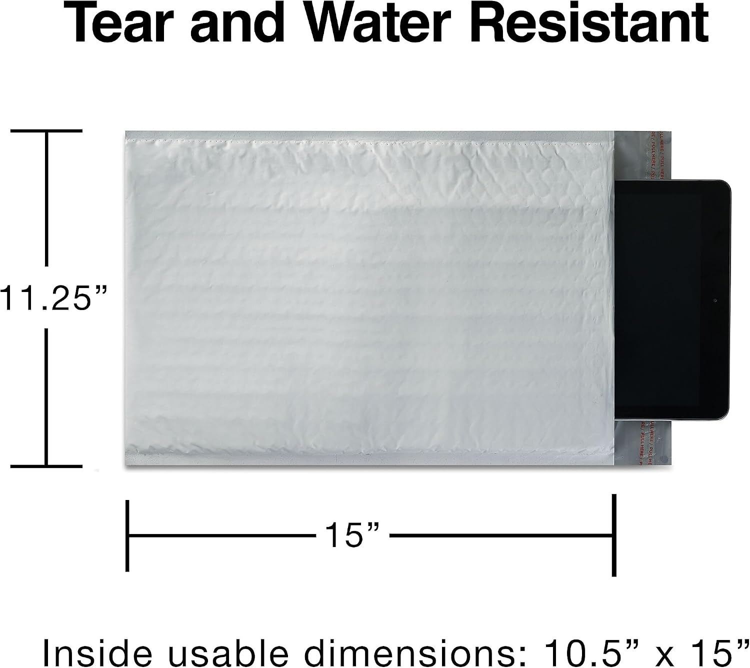 image:imageStaples EasyClose Poly Bubble Mailers 5 Size 105 x 15 Waterproof Lightweight Envelopes 8Pack