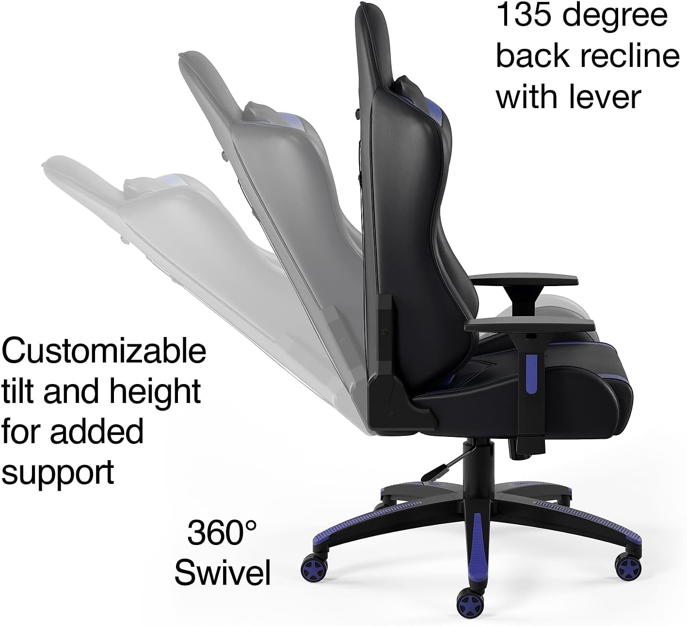 image:imageStaples Emerge Vartan Gaming Chair Ergonomic Adjustable Height Swivel Black 2Pack