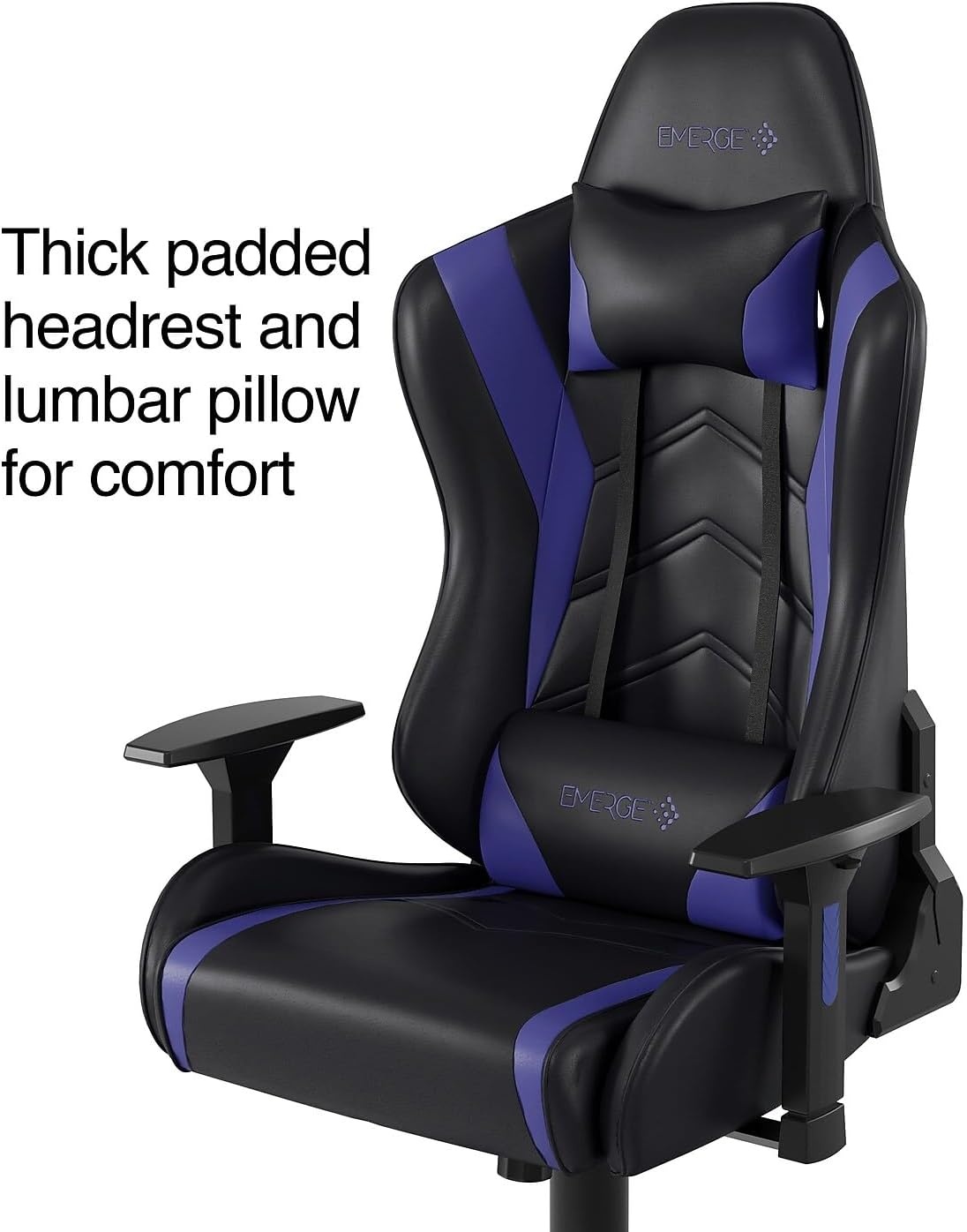 image:imageStaples Emerge Vartan Gaming Chair Ergonomic Adjustable Height Swivel Black 2Pack