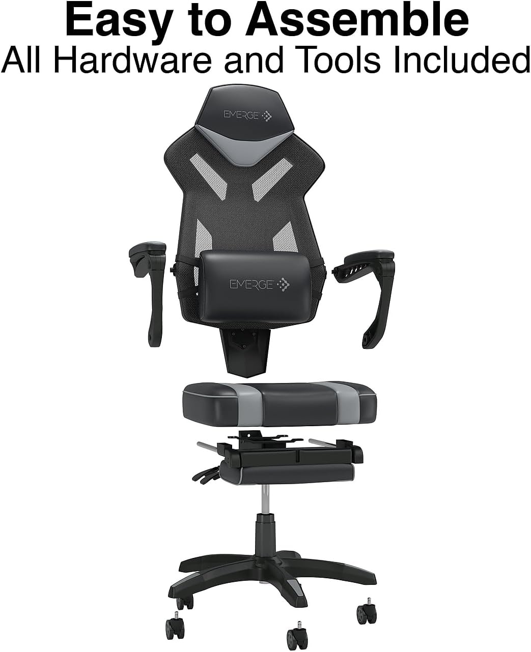image:imageStaples Emerge Vomax Gaming Chair Ergonomic Adjustable Height Swivel Black