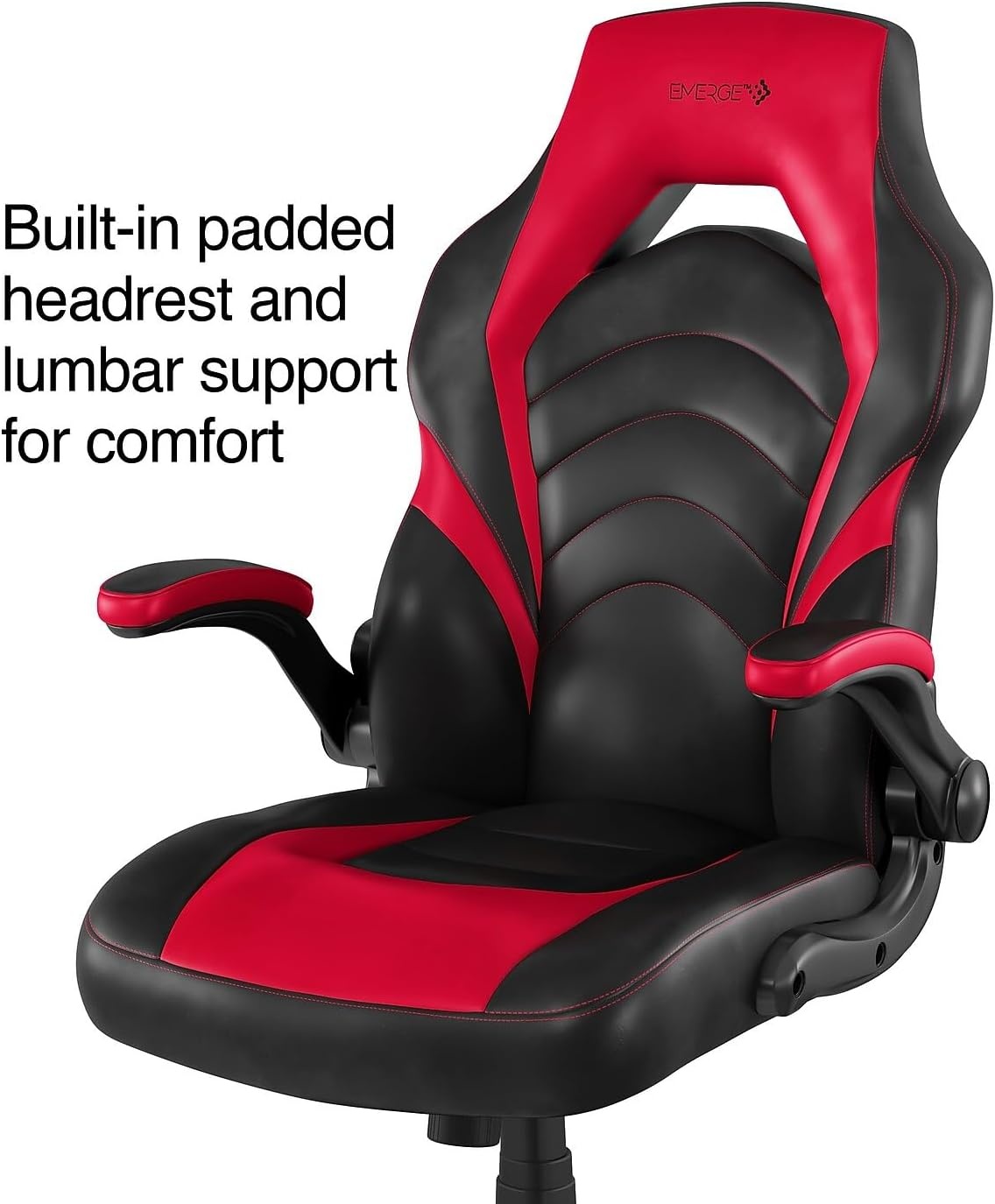 image:imageStaples Emerge Vortex Gaming Chair Ergonomic Adjustable Height Swivel Black 2Pack