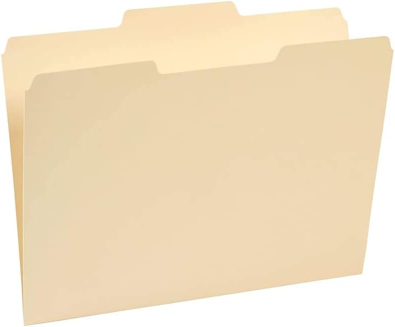image:imageStaples File Folders Letter Size 13Cut Tabs Assorted Positions Manila Durable Paper Stock 100Pack