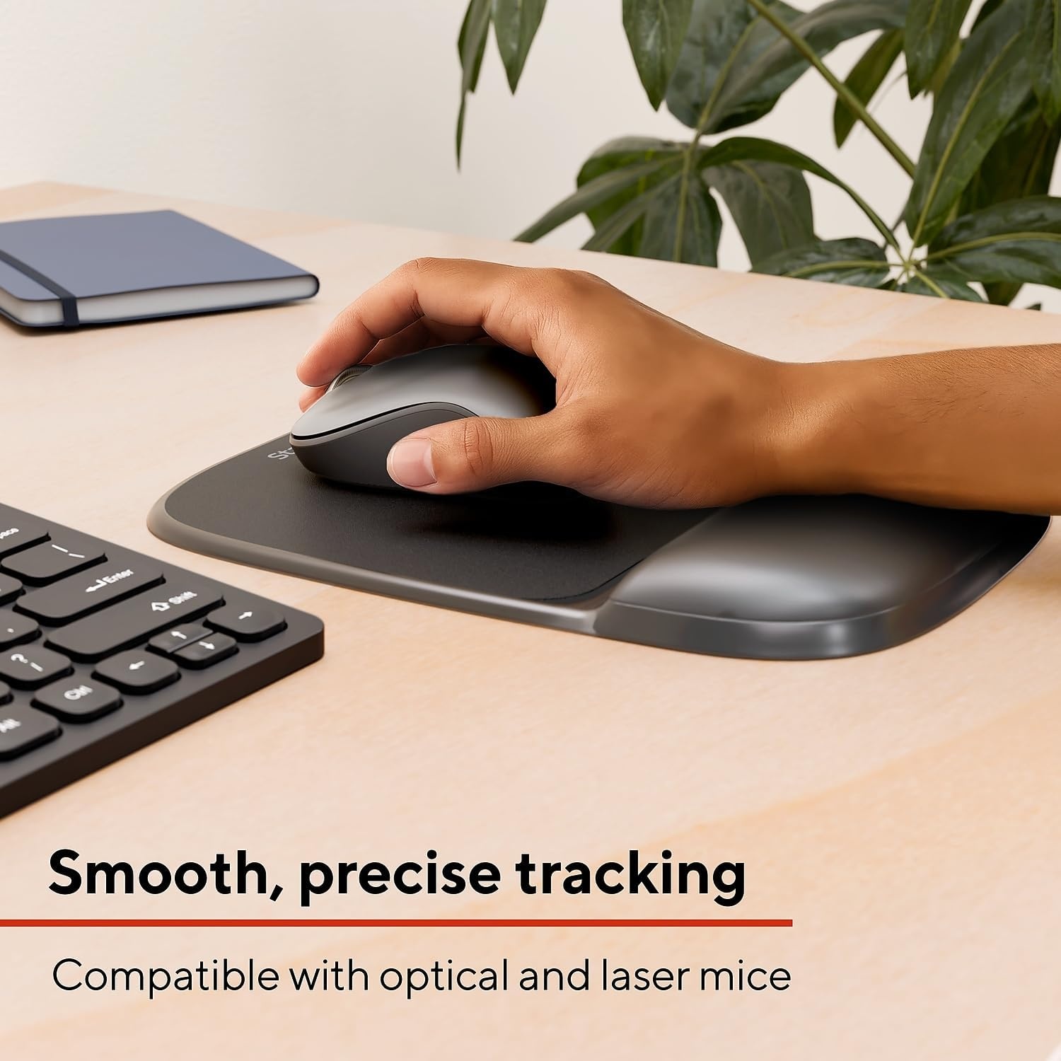 image:imageStaples Gel Mouse Pad and Wrist Rest Combo Ergonomic NonSlip Base Soft Gel Support for Comfortable Typing amp Precise Mouse Control Blue CrystalBlack