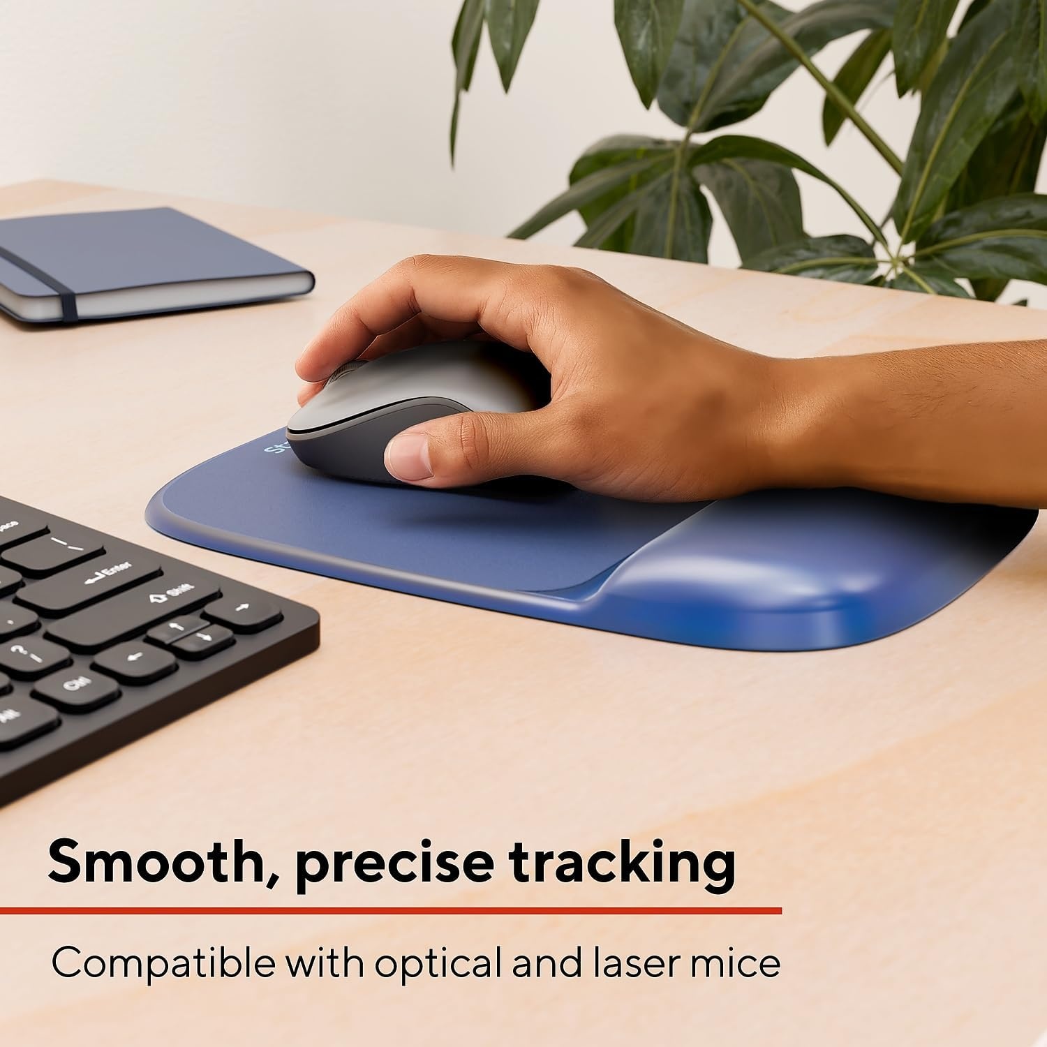 image:imageStaples Gel Mouse Pad and Wrist Rest Combo Ergonomic NonSlip Base Soft Gel Support for Comfortable Typing amp Precise Mouse Control Blue CrystalBlue