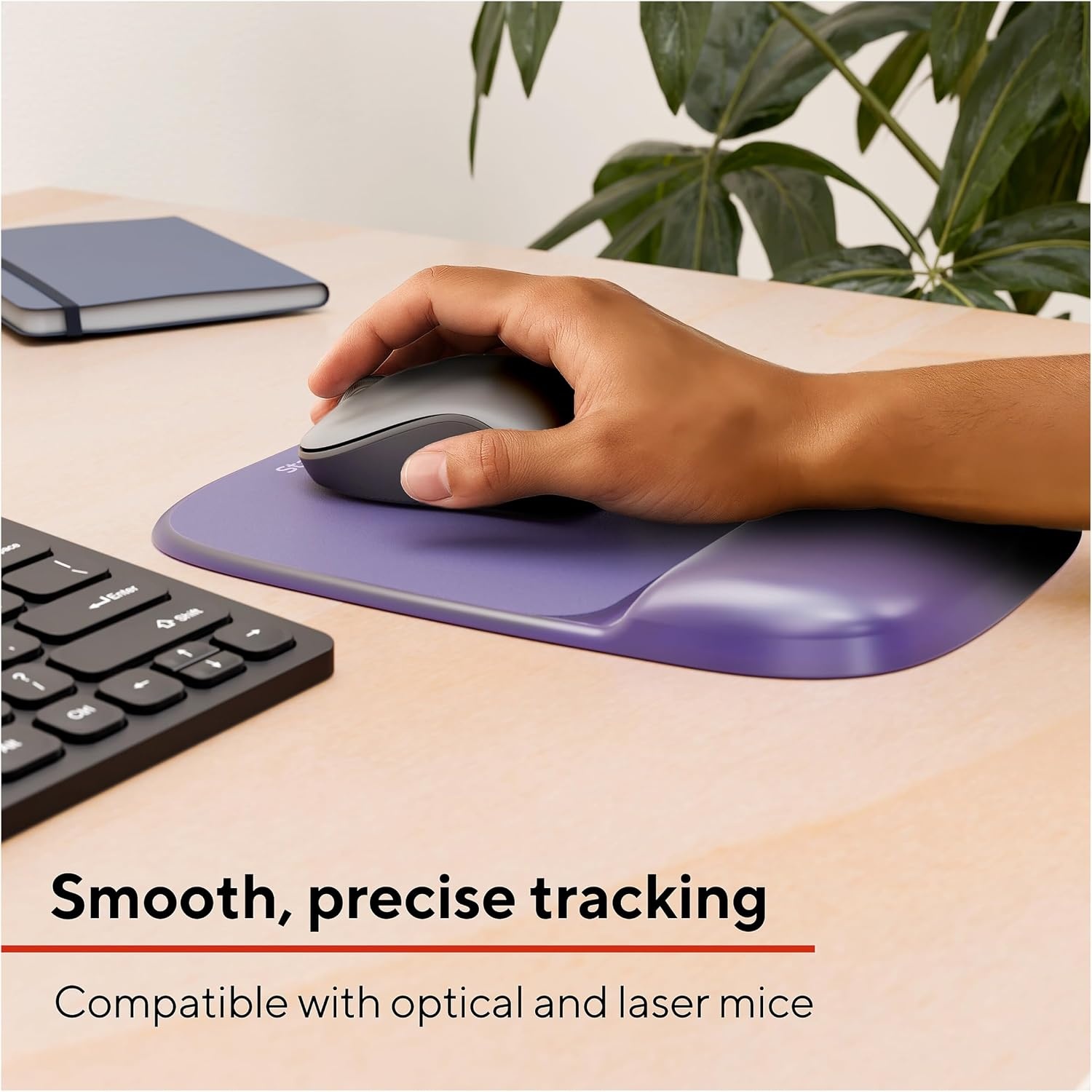 image:imageStaples Gel Mouse Pad and Wrist Rest Combo Ergonomic NonSlip Base Soft Gel Support for Comfortable Typing amp Precise Mouse Control Blue CrystalPurple