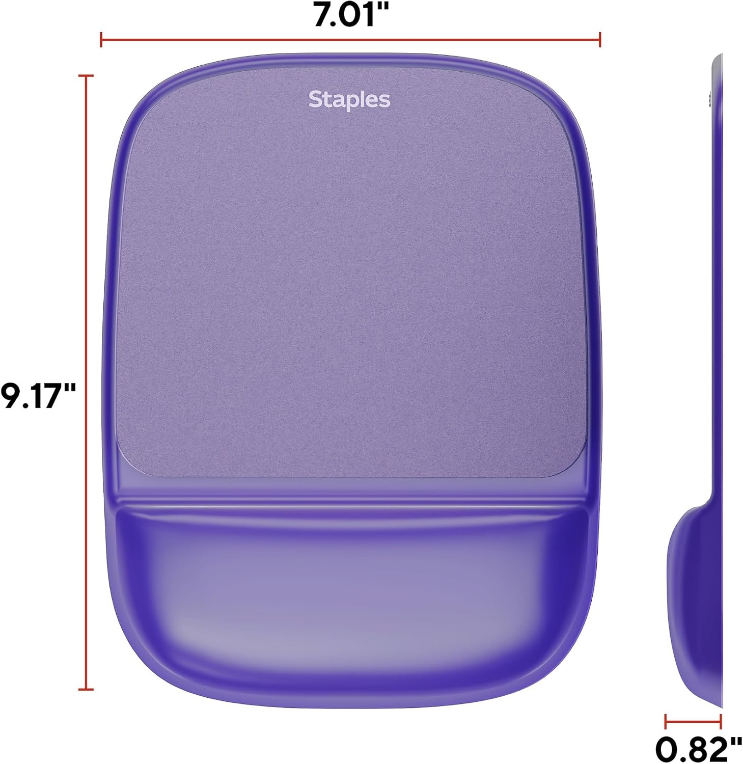 image:imageStaples Gel Mouse Pad and Wrist Rest Combo Ergonomic NonSlip Base Soft Gel Support for Comfortable Typing amp Precise Mouse Control Blue CrystalPurple