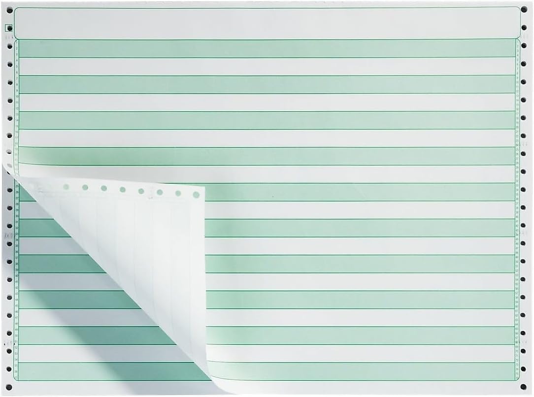 image:imageStaples Green Bar Computer Paper 14 78 x 11 20lb 2700Box For Office School amp Home
