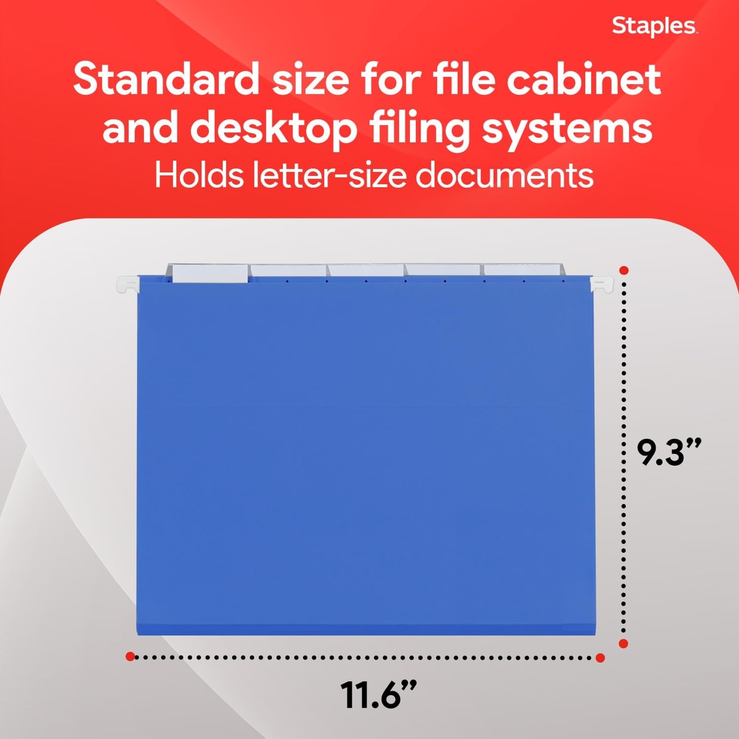 image:imageStaples Hanging File Folders Letter Size Purple 15Cut Tabs TearResistant Includes Tabs amp Inserts 25PackBlue
