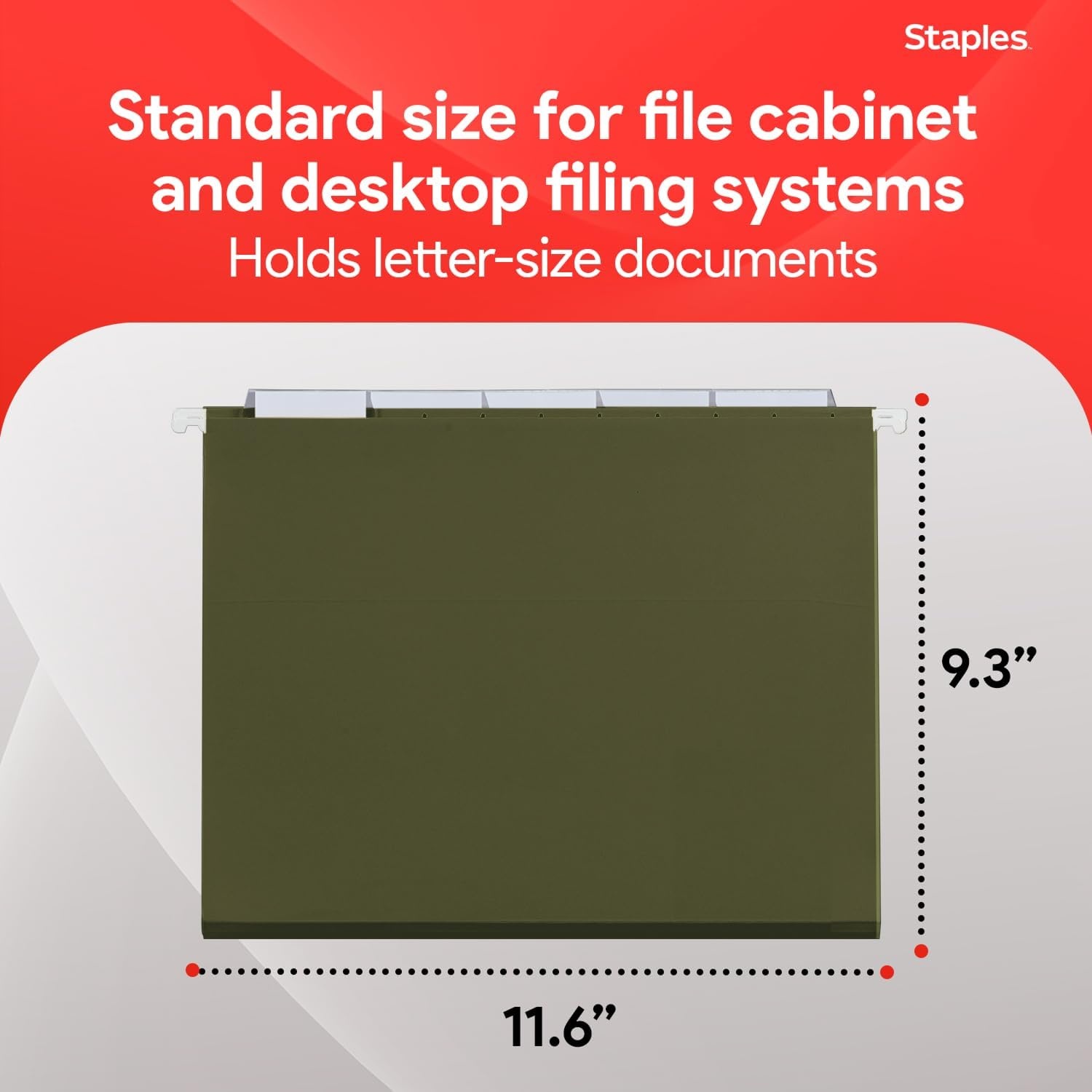 image:imageStaples Hanging File Folders Letter Size Purple 15Cut Tabs TearResistant Includes Tabs amp Inserts 25PackStandard Green