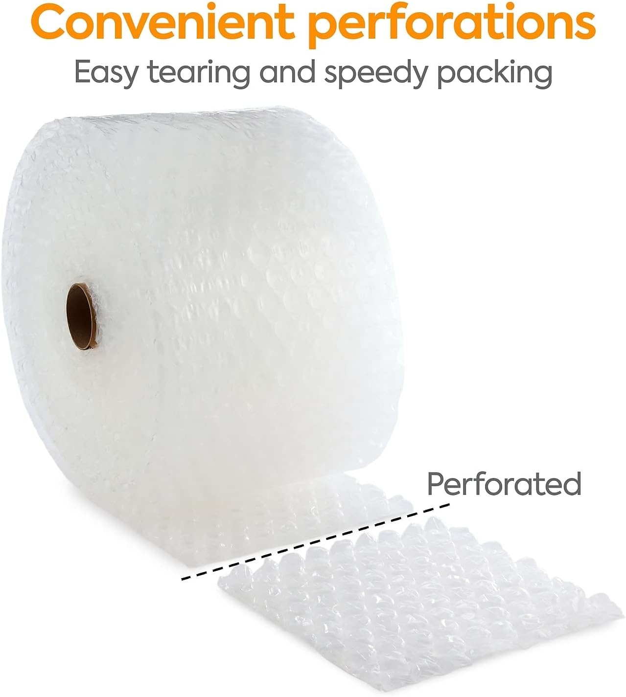 image:imageStaples HeavyDuty Bubble Cushioning Roll 12 Large Bubble 12 x 65 HighImpact Protection for Fragile Shipping Items