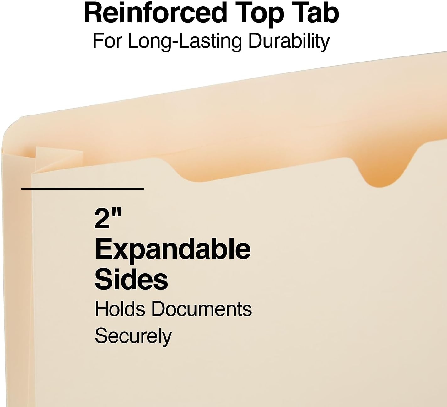 image:imageStaples Jacket File Folders Letter Size Manila 2Inch Expandable Sides HeavyDuty Construction 50Pack