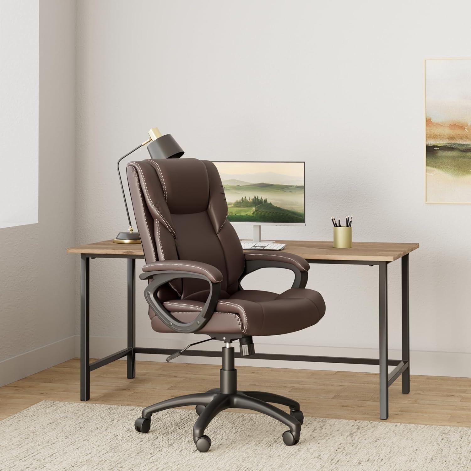 image:imageStaples Kelburne Luxura Office Chair BrownBrown