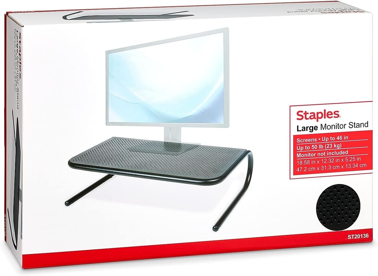 image:imageStaples Large Monitor Riser for up to 46 MonitorTV Black Desktop Stand for Ergonomic Viewing amp Storage 2Pack