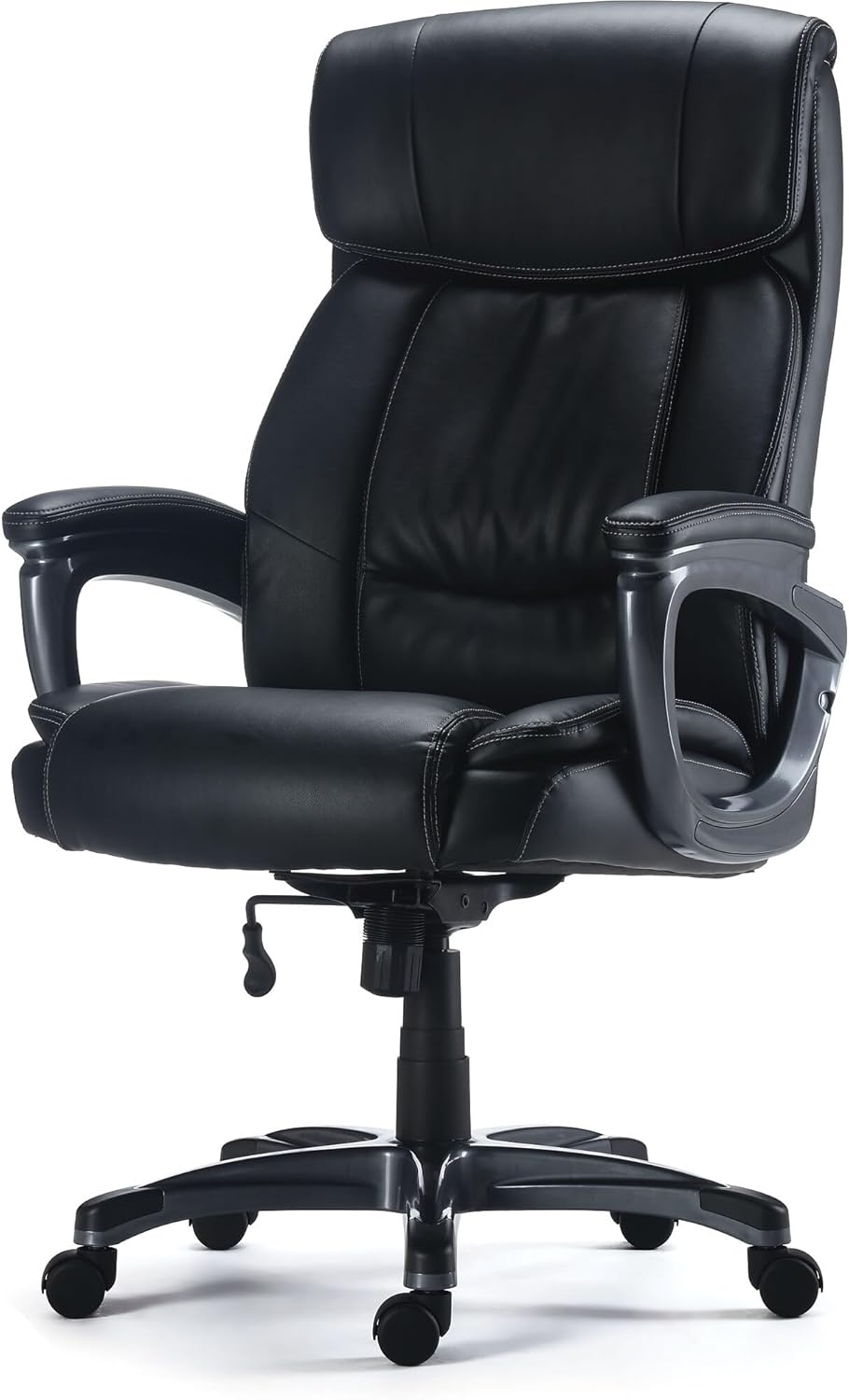 image:imageStaples Lockland Ergonomic Leather Managers Big amp Tall Chair 400 lb Capacity Black 2Pack