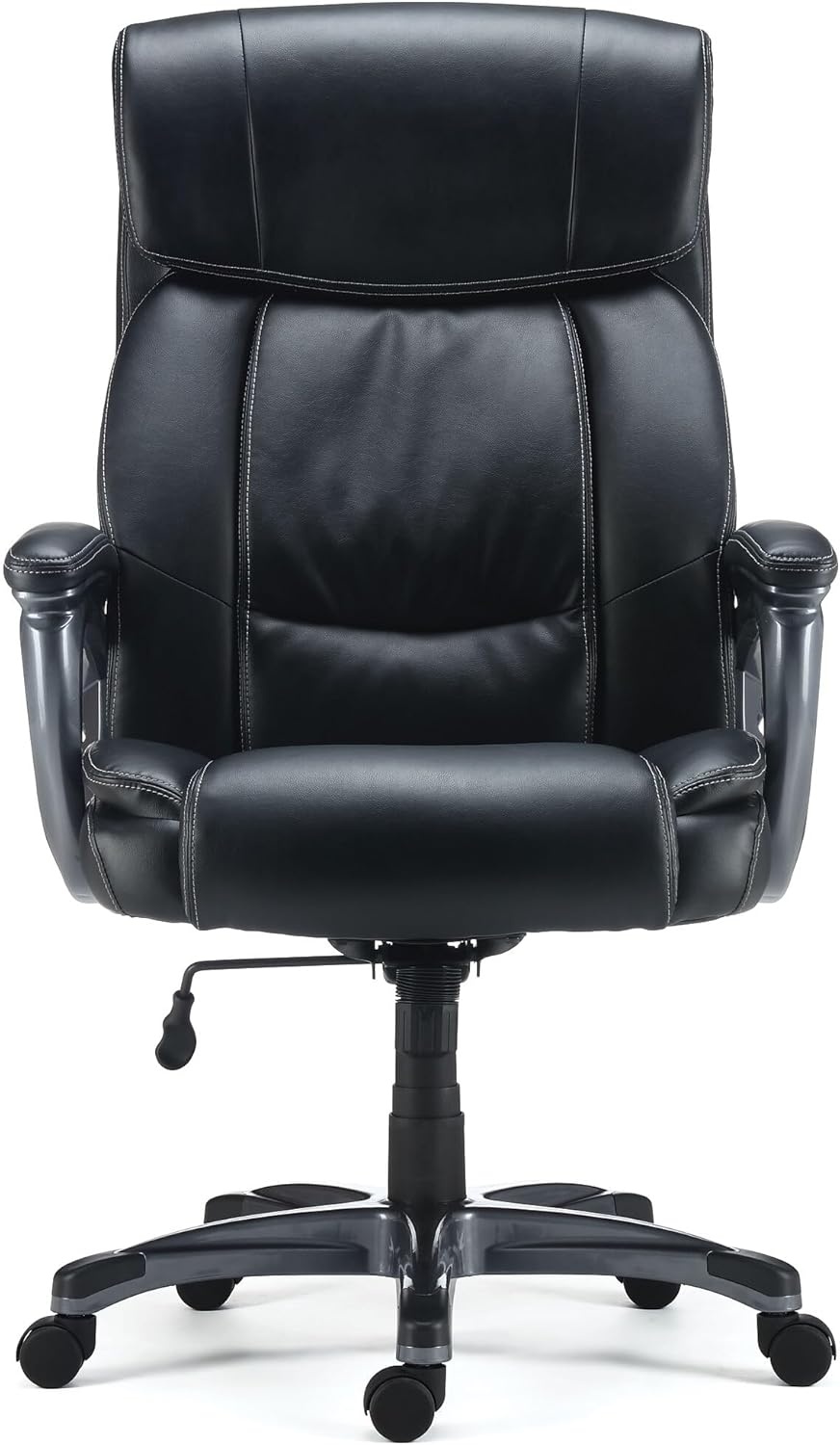 image:imageStaples Lockland Ergonomic Leather Managers Big amp Tall Chair 400 lb Capacity Black 2Pack
