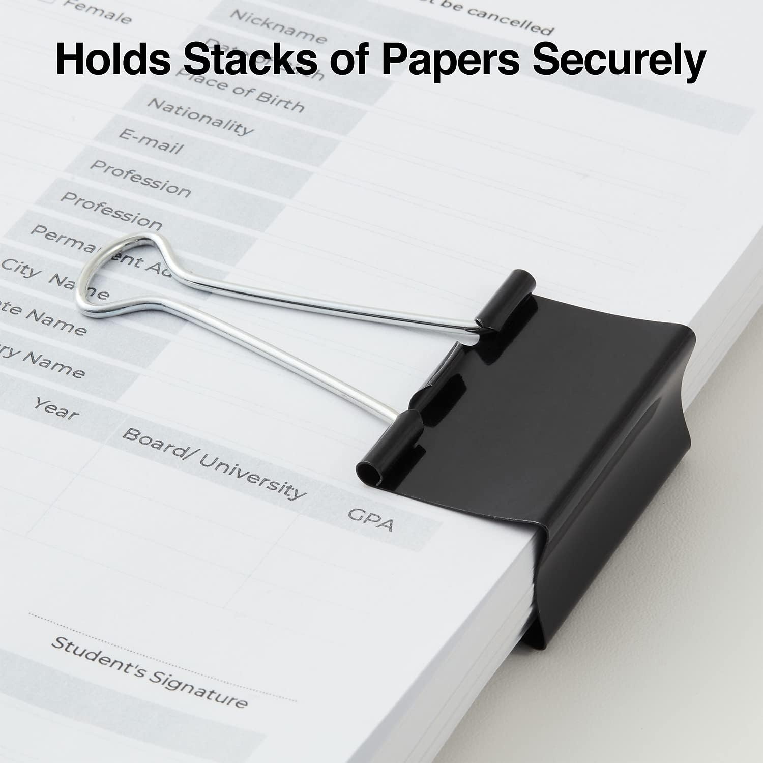 image:imageStaples Medium Binder Clips 063 Capacity Black 144 ClipsPack ST3200312 Pack