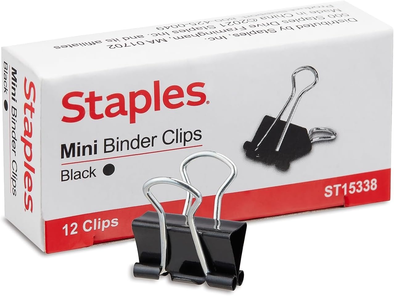image:imageStaples Medium Binder Clips 063 Capacity Black 144 ClipsPack ST32003144 Pack