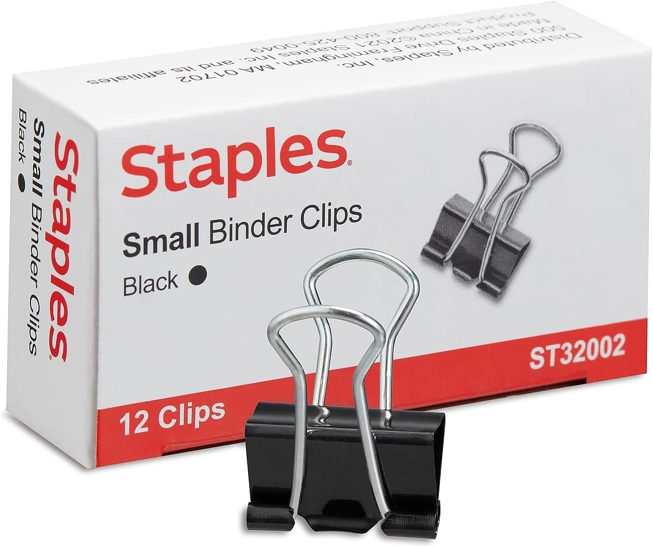 image:imageStaples Medium Binder Clips 063 Capacity Black 144 ClipsPack ST32003144 Pack