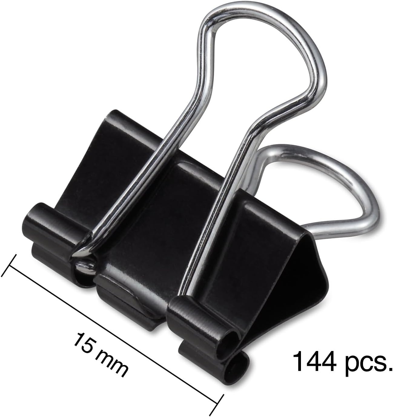 image:imageStaples Medium Binder Clips 063 Capacity Black 144 ClipsPack ST32003144 Pack