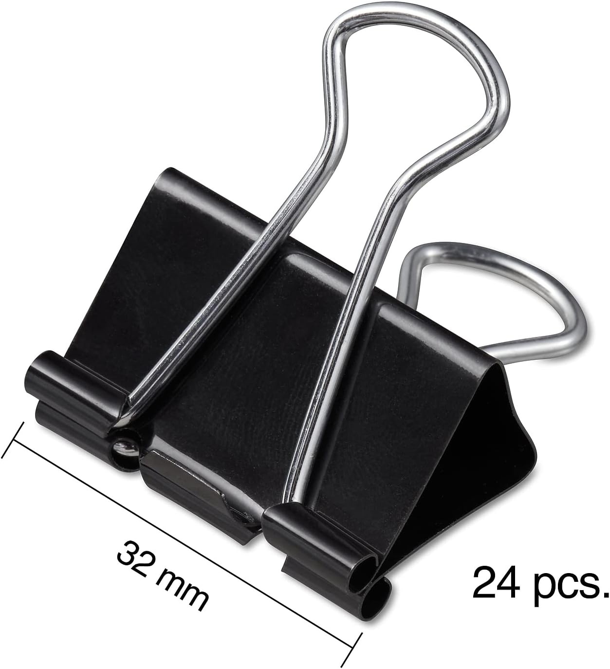 image:imageStaples Medium Binder Clips 063 Capacity Black 144 ClipsPack ST3200324 Pack