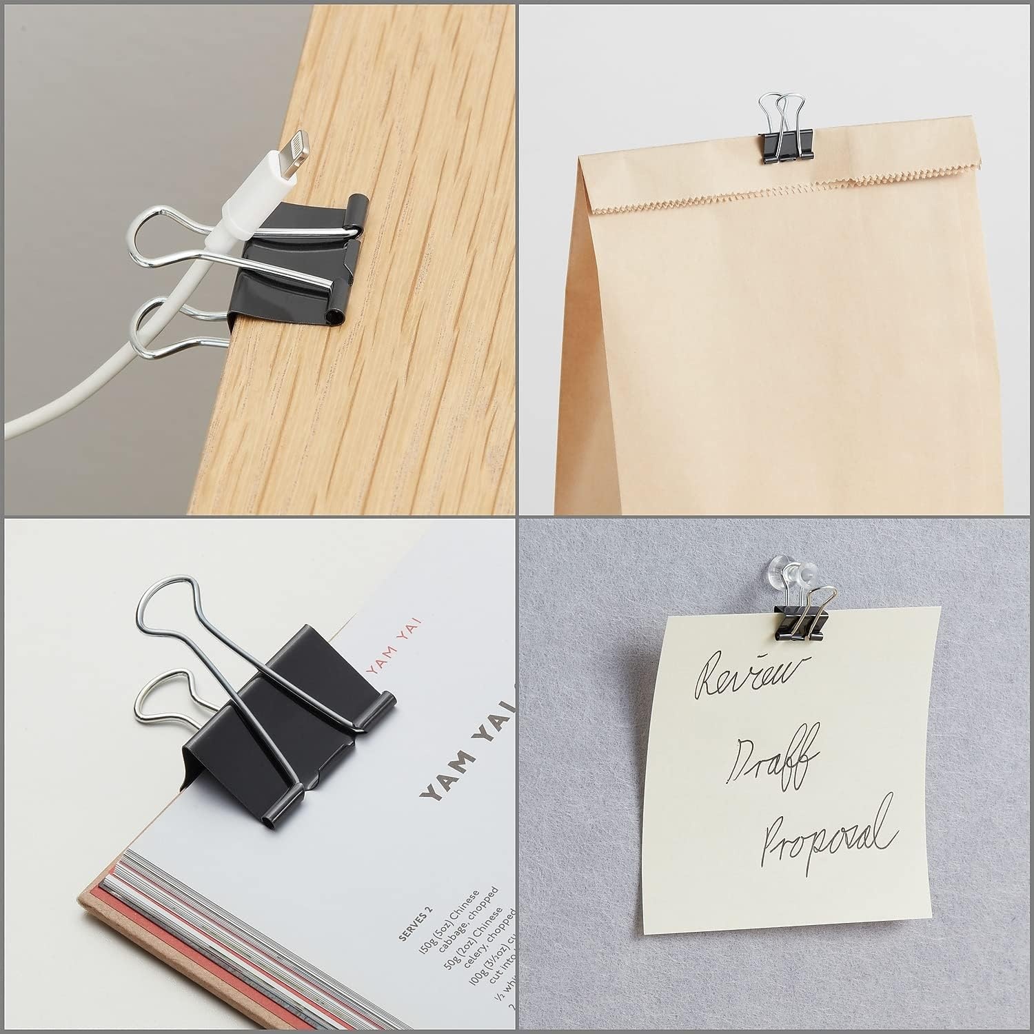 image:imageStaples Medium Binder Clips 063 Capacity Black 144 ClipsPack ST3200324 Pack