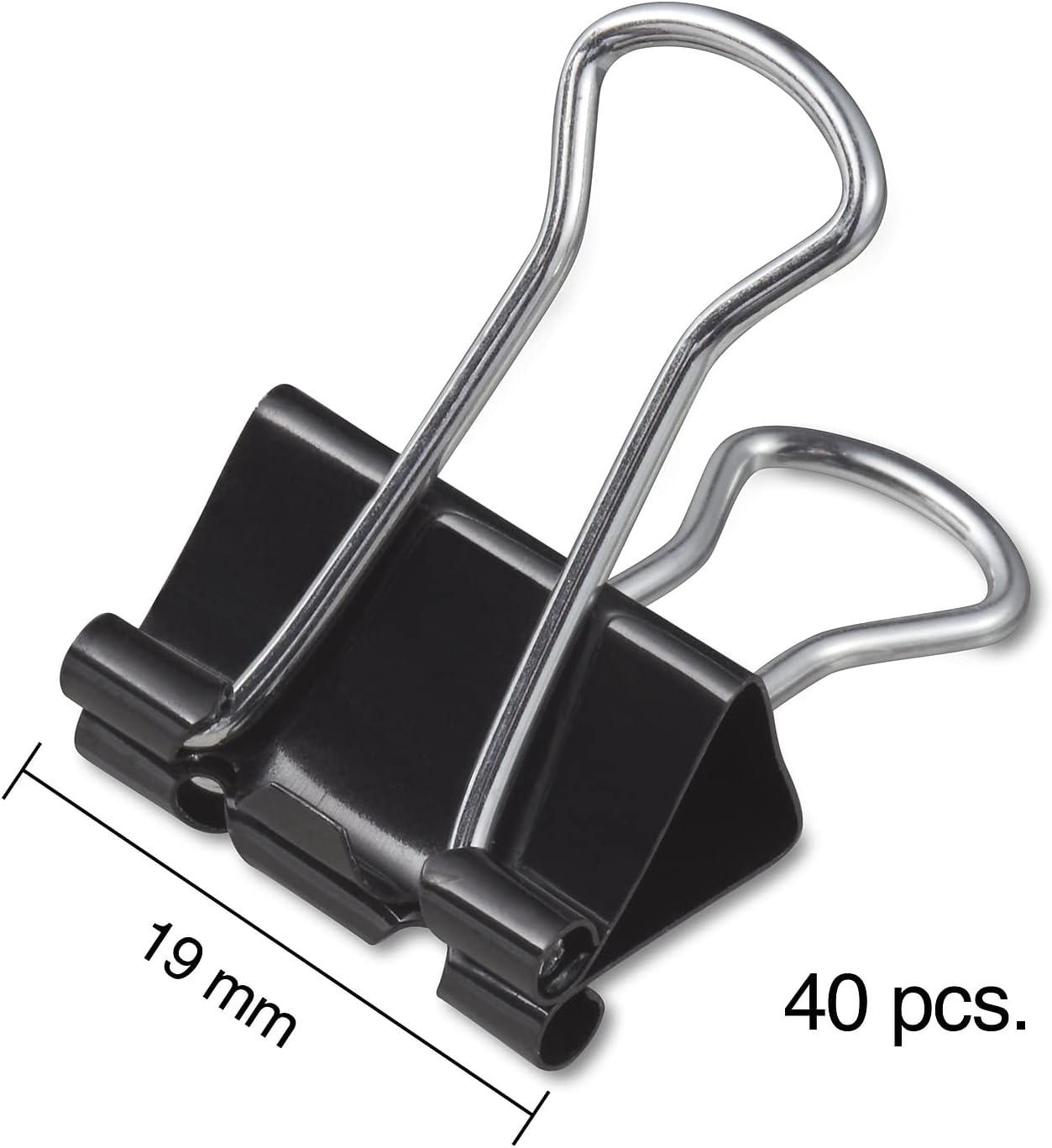 image:imageStaples Medium Binder Clips 063 Capacity Black 144 ClipsPack ST3200340 Pack