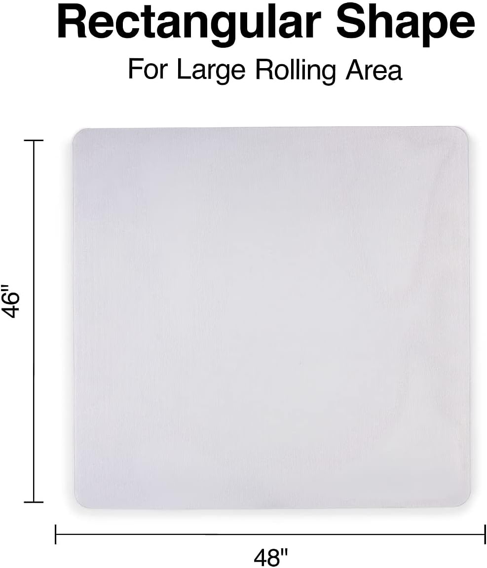 image:imageStaples Medium Pile Carpet and Hard Floor Chair Mat 46Inch X 48Inch Rectangular
