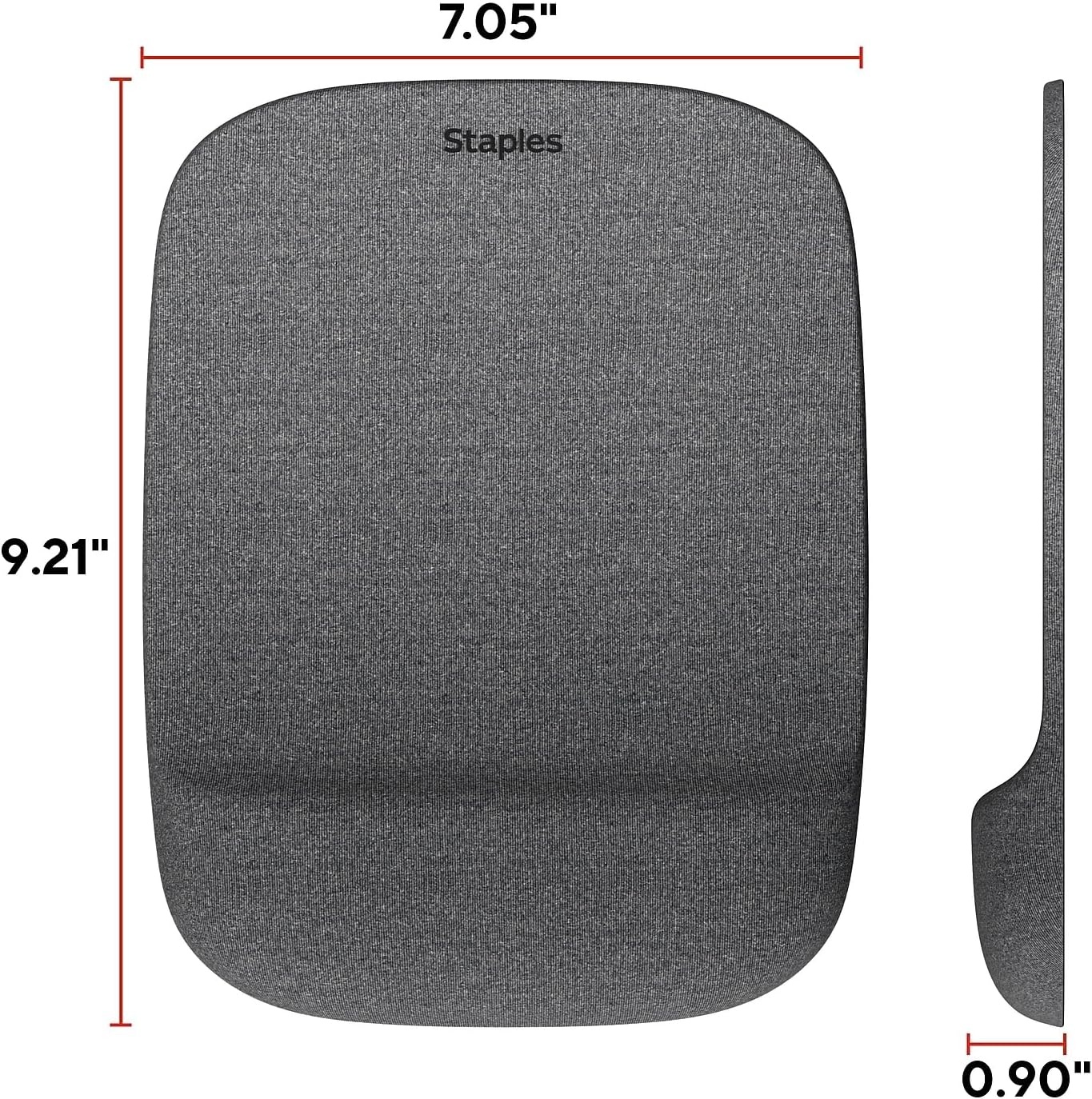 image:imageStaples Mouse Pad with Gel Wrist Rest Ergonomic NonSlip Base Soft Wrist Support for Comfortable Typing amp Precise Mouse Control Black 53326Gray