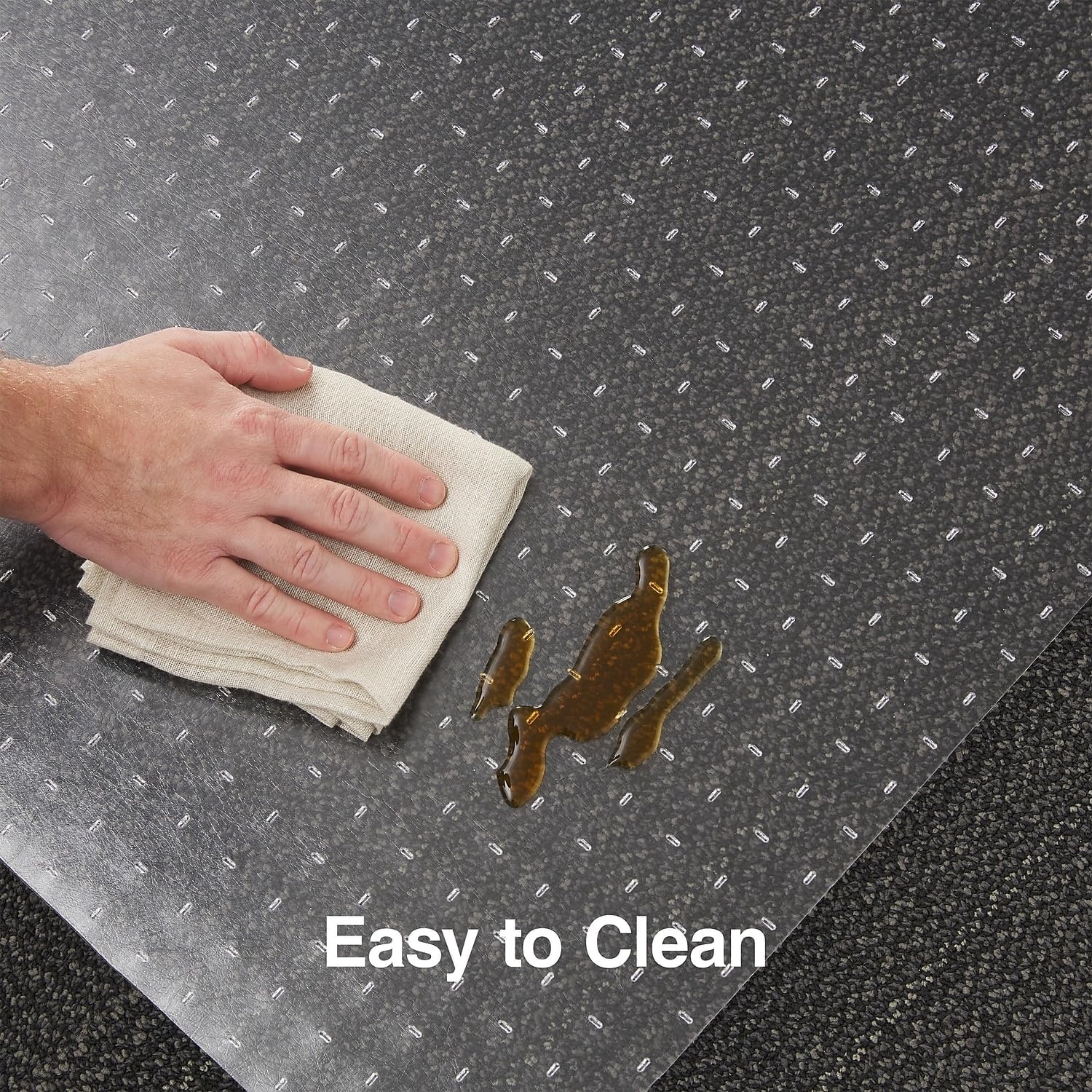 image:imageStaples Office Chair Mat Clear Floor Mats with Lip FlatPile Carpets Extended UnderDesk Coverage 355 x 475 Inch Smooth Glide36 x 48