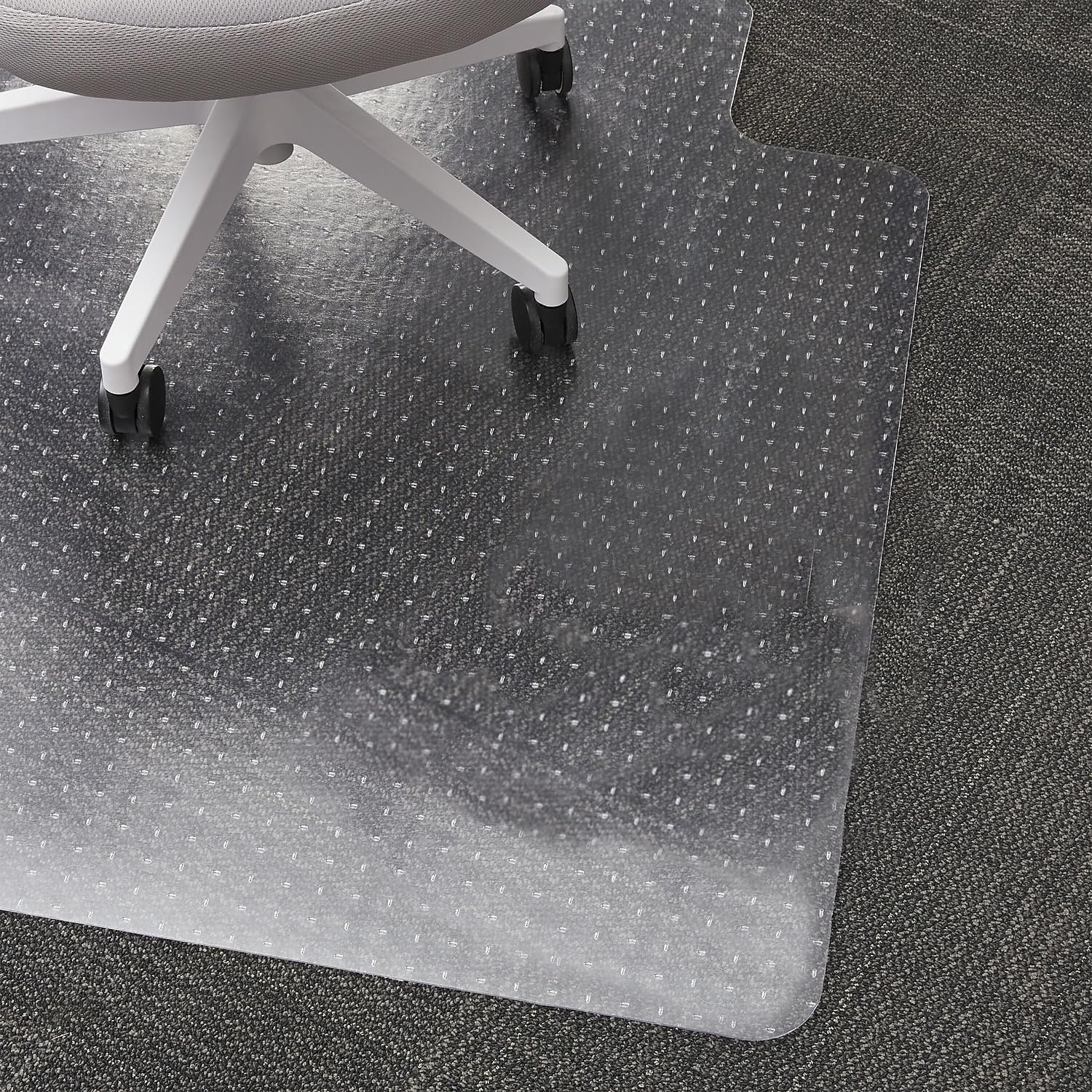 image:imageStaples Office Chair Mat Clear Floor Mats with Lip FlatPile Carpets Extended UnderDesk Coverage 355 x 475 Inch Smooth Glide36 x 48